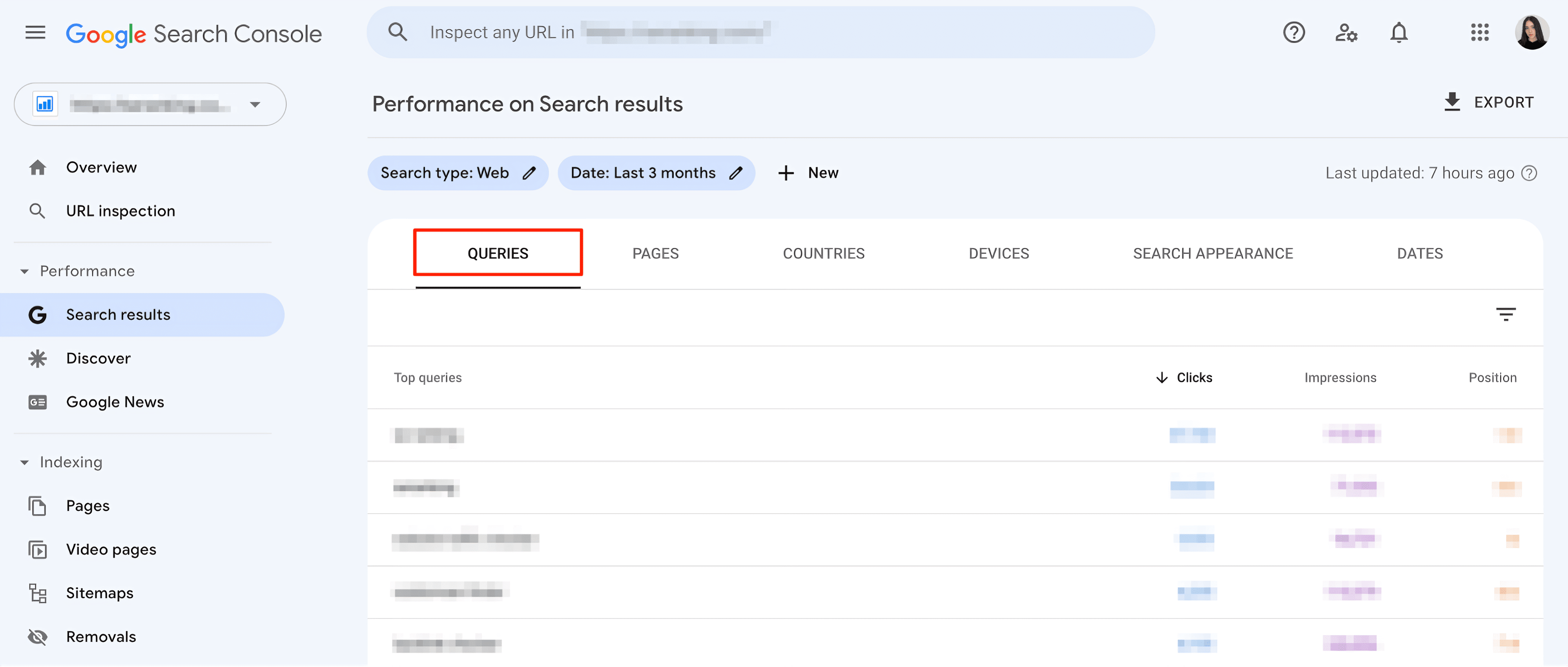 gsc queries report