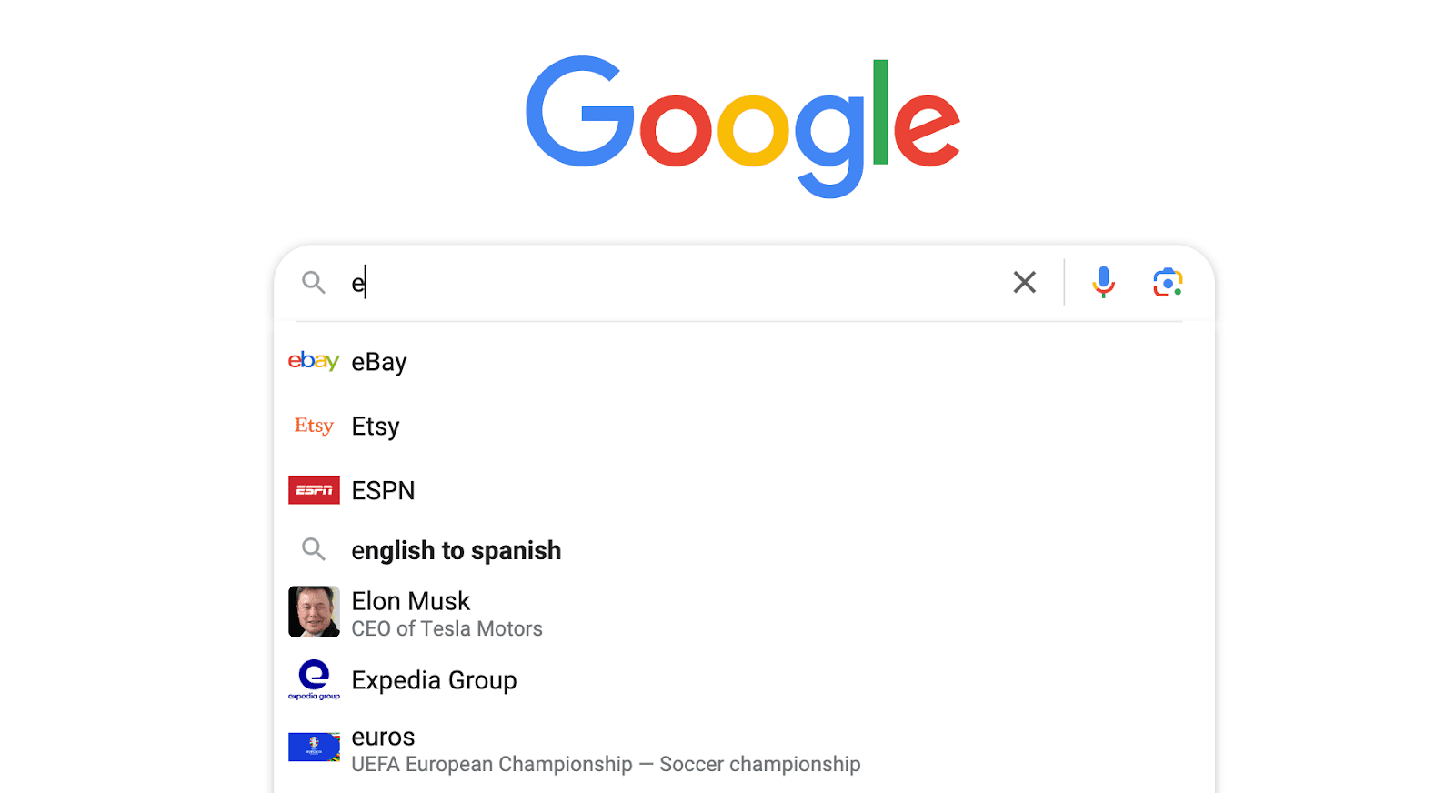 Favicons in Google search bar