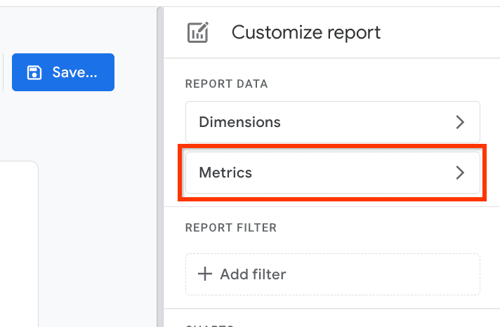 Adding metrics to reports in GA4