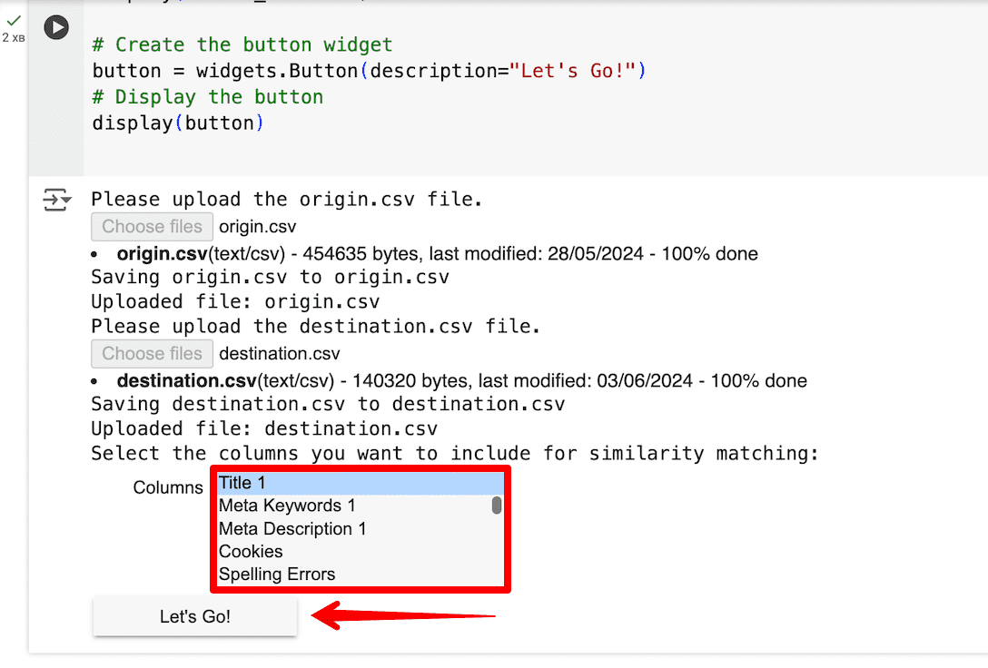 Choose parameters and run the script