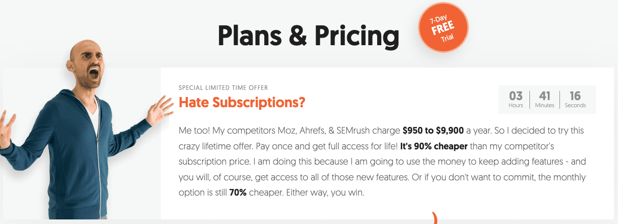Ubersuggest Plans&Pricing