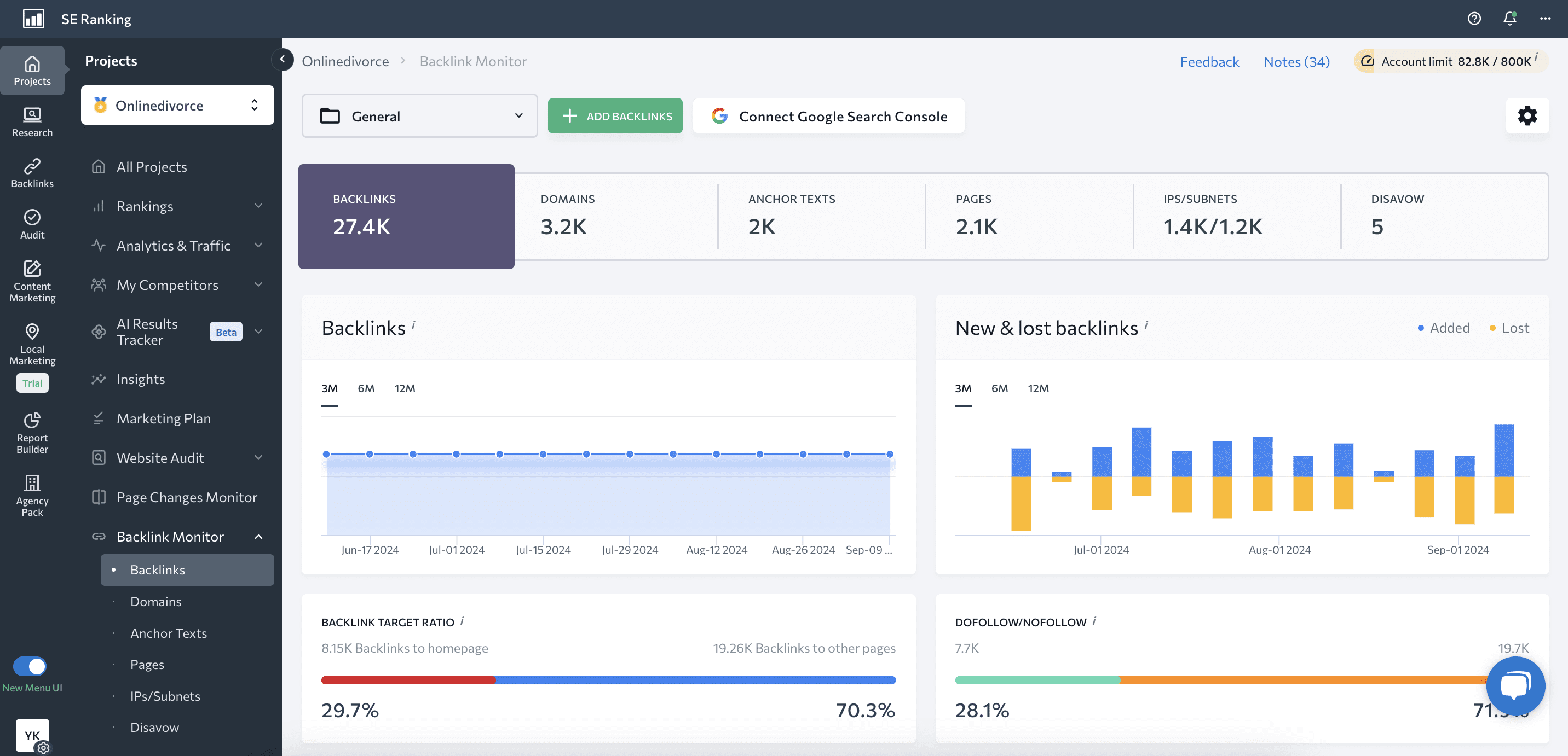 Tool for backlink monitoring