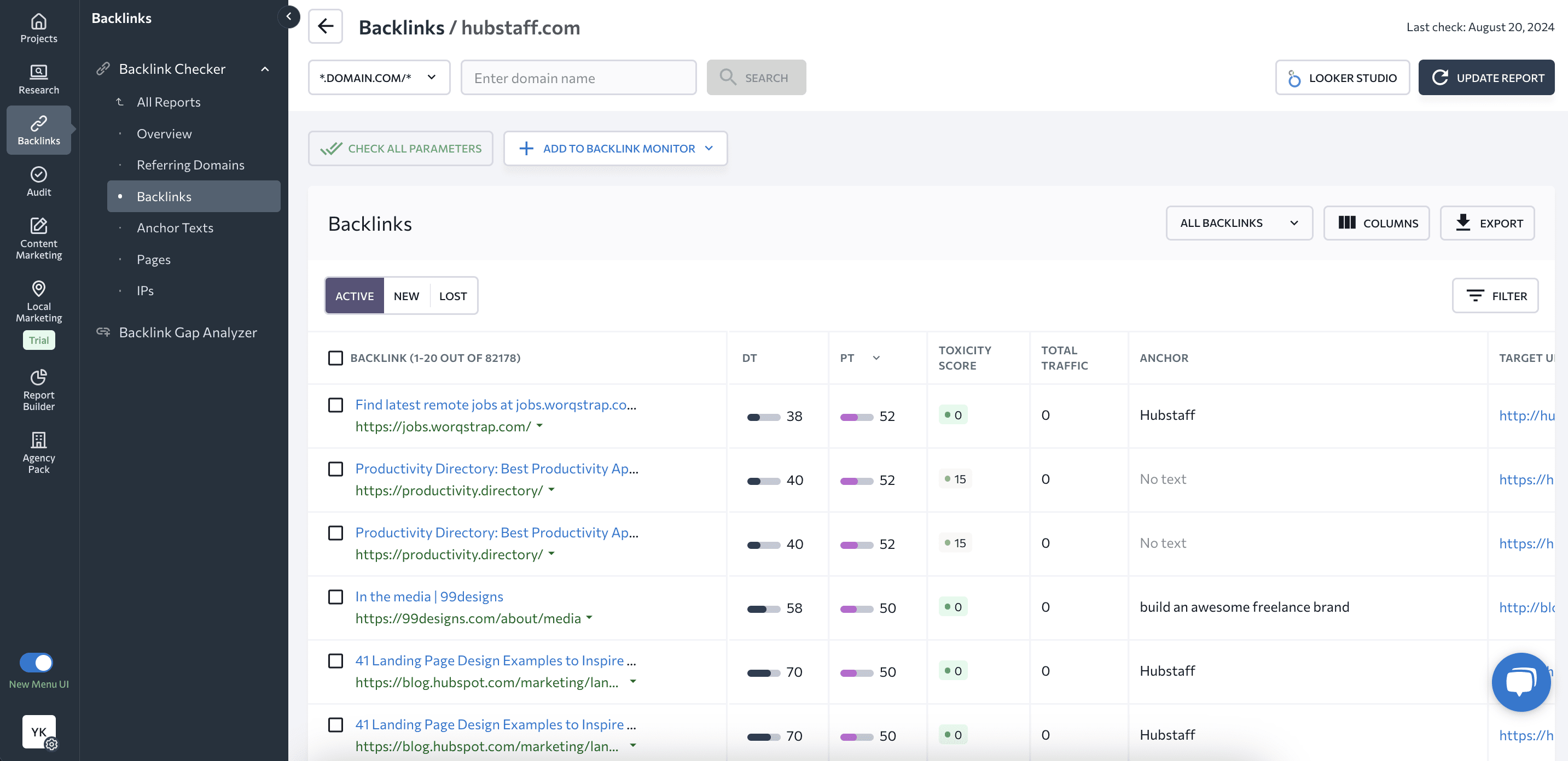 Backlinks Report 