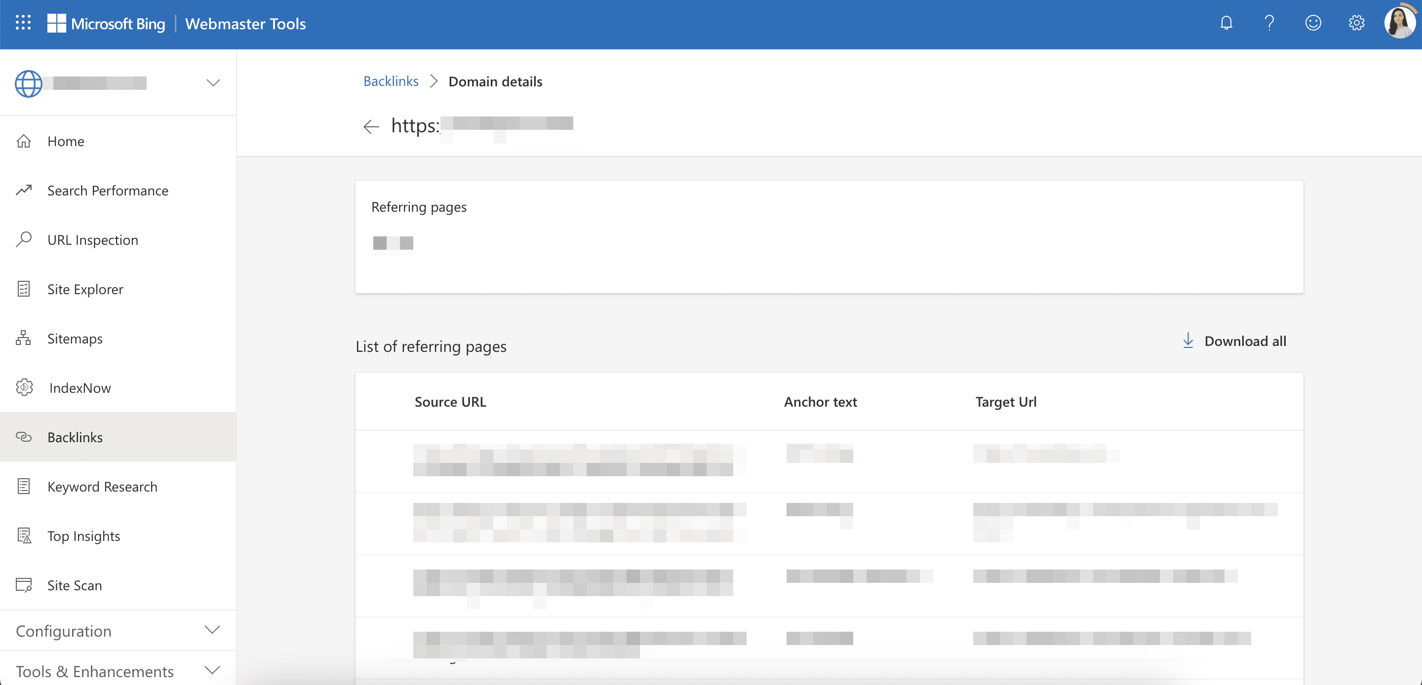 Linking domain details in BWT