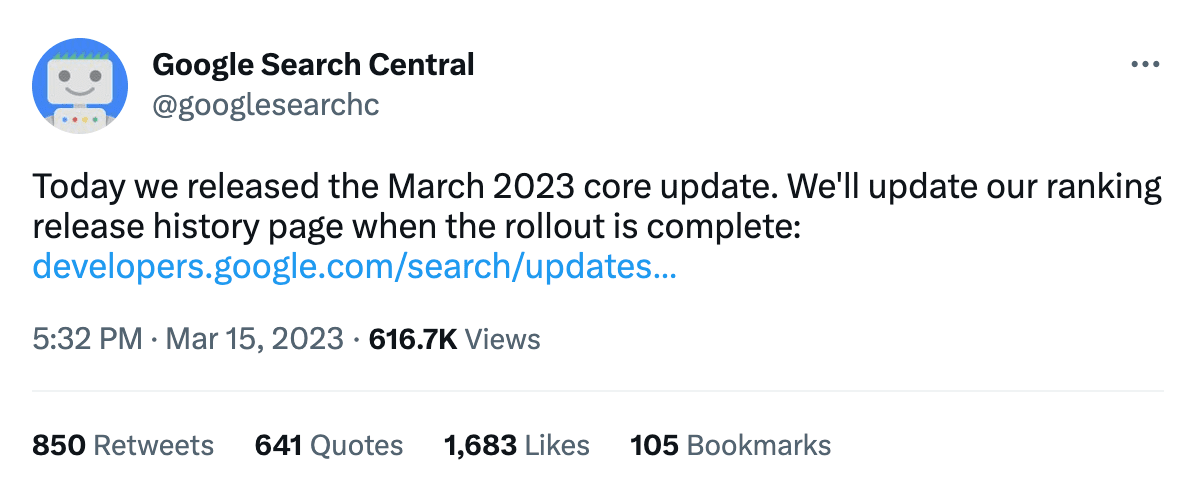 March 2023 Core Update