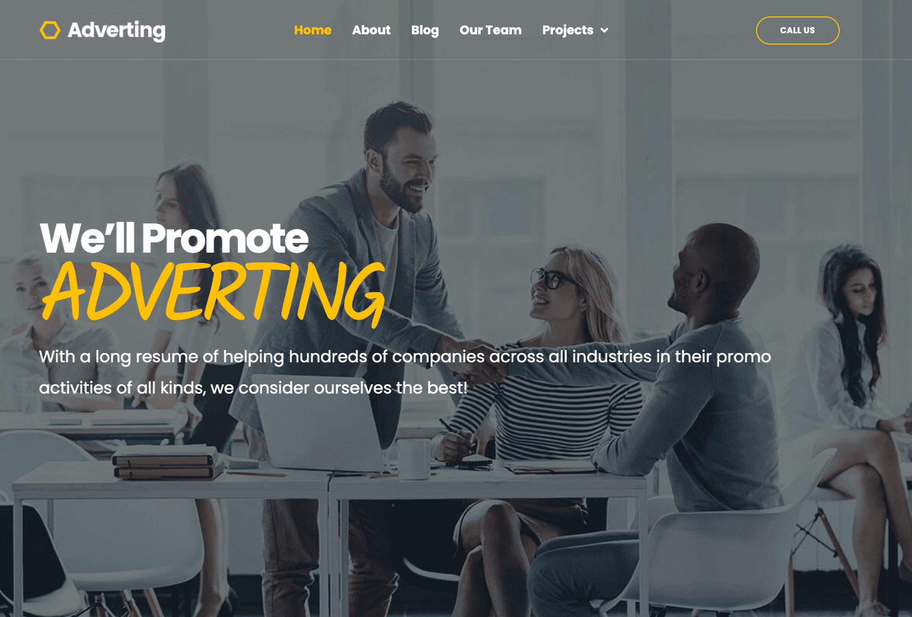 Adverting — Advertising Company Responsive WordPress Theme