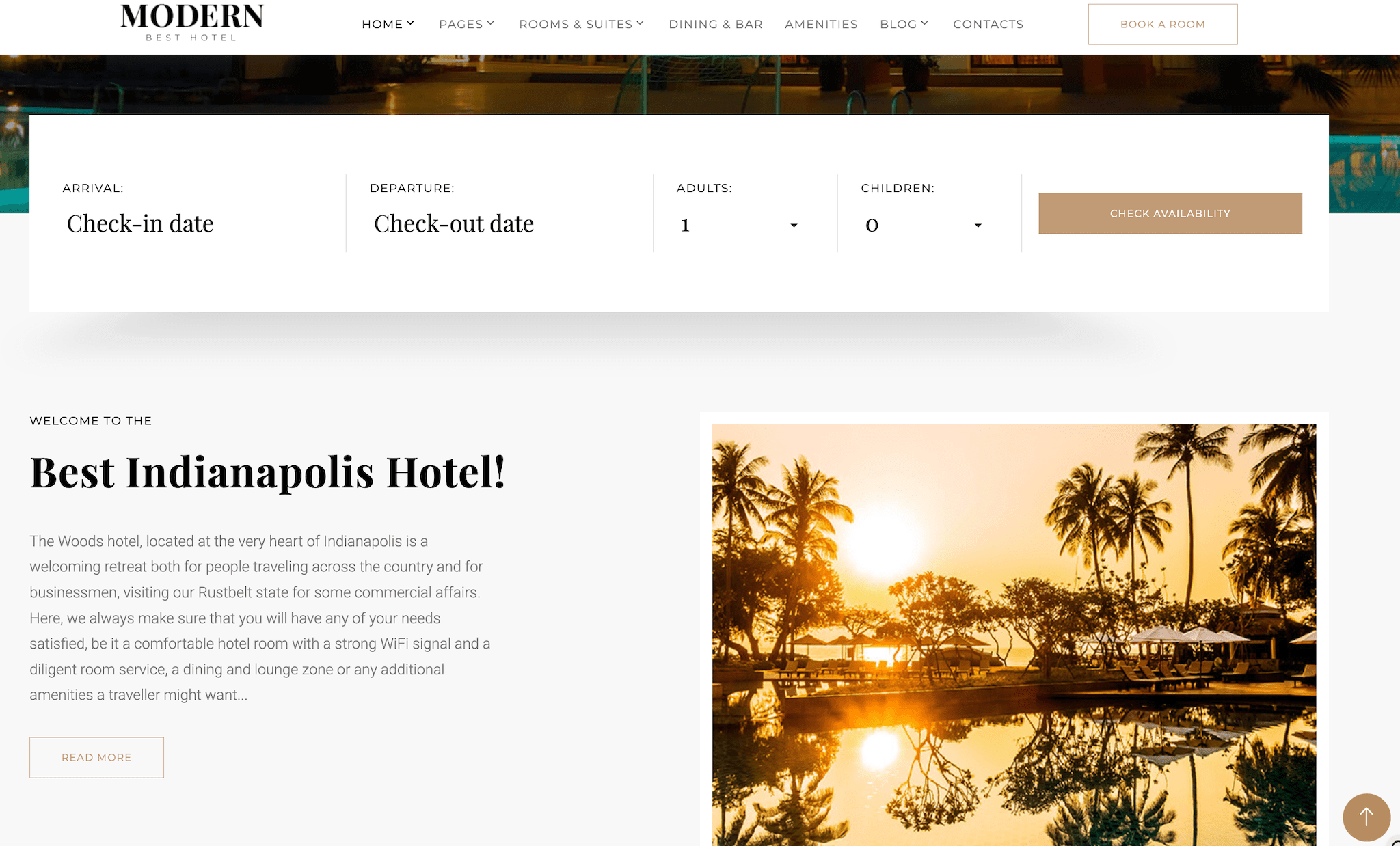 Modern Hotel — Hotels Responsive Multipage Website Template