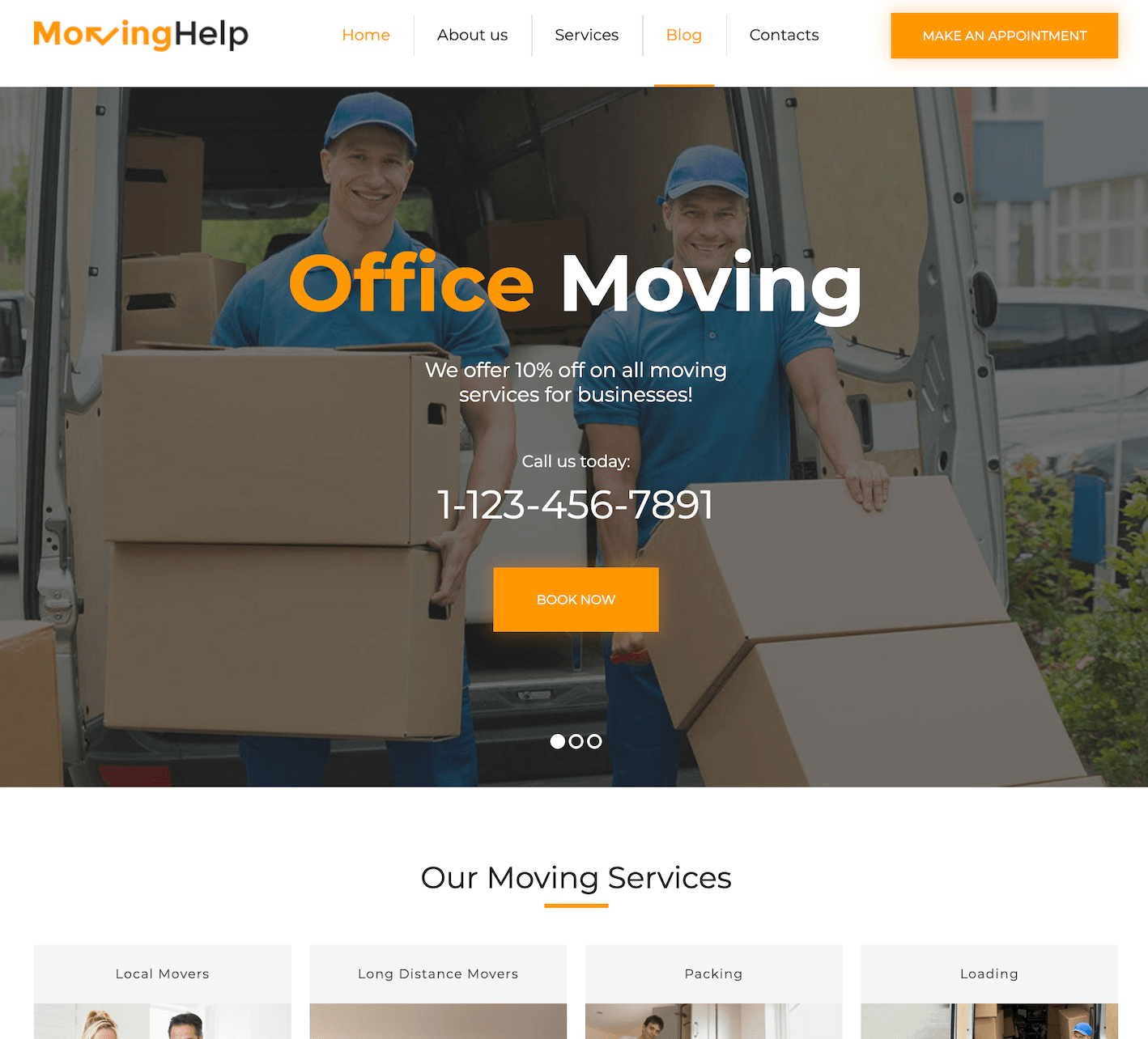 Moving Help — Moving Services Responsive Moto CMS 3 Template