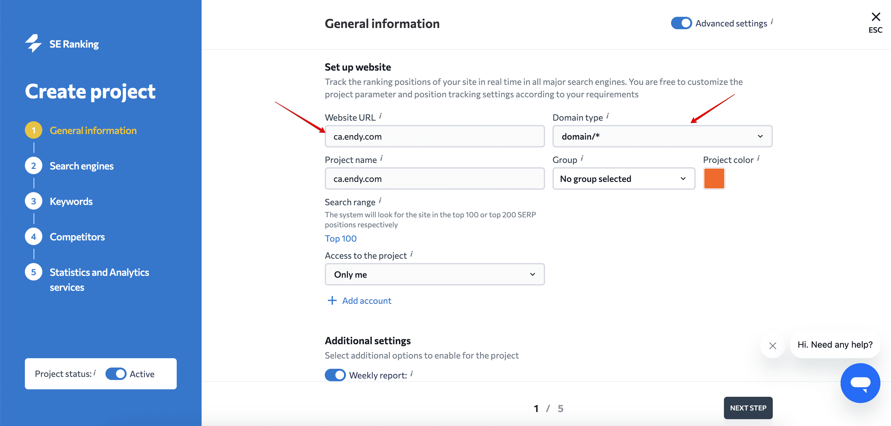 Tracking subdomain rankings separately