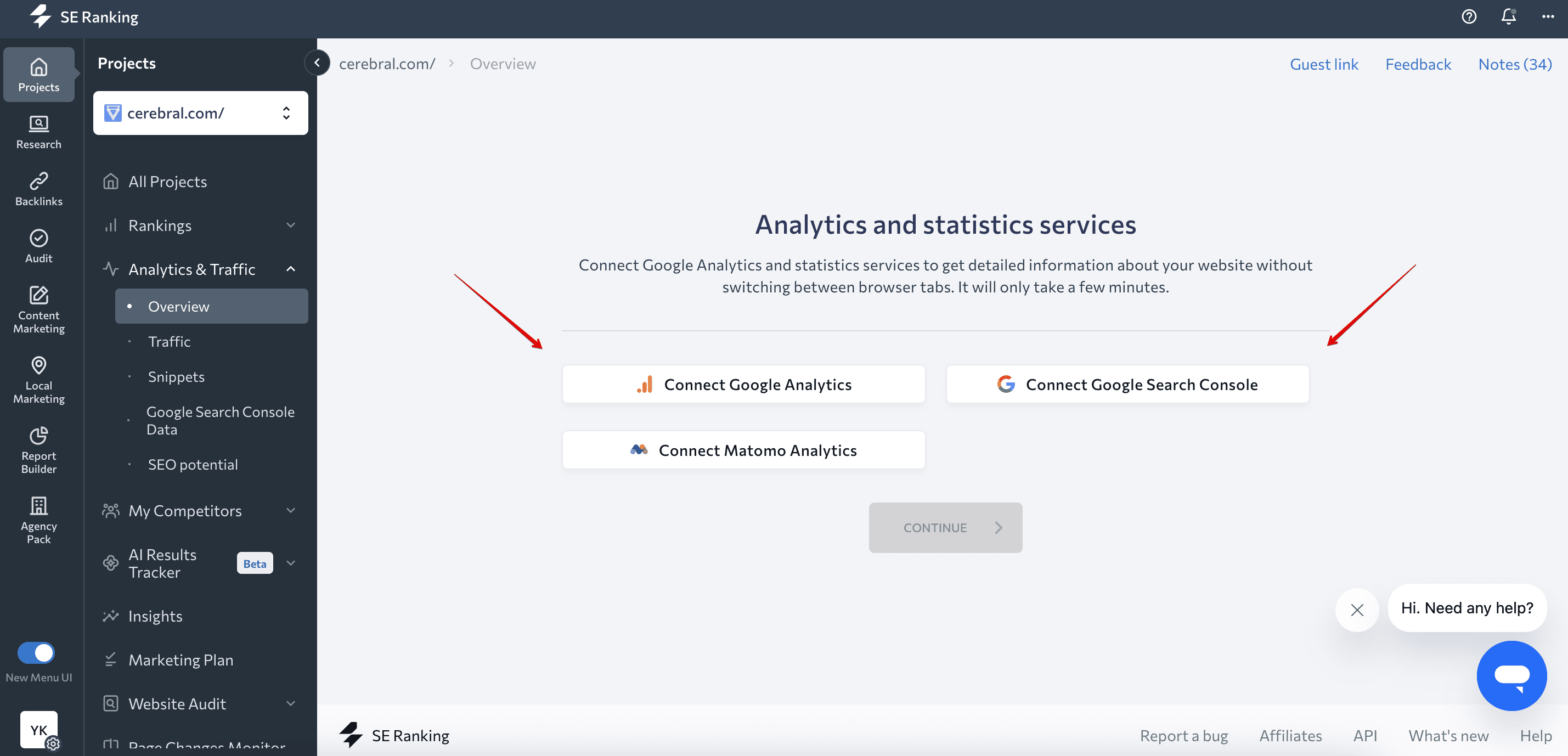 Integrations in SE Ranking