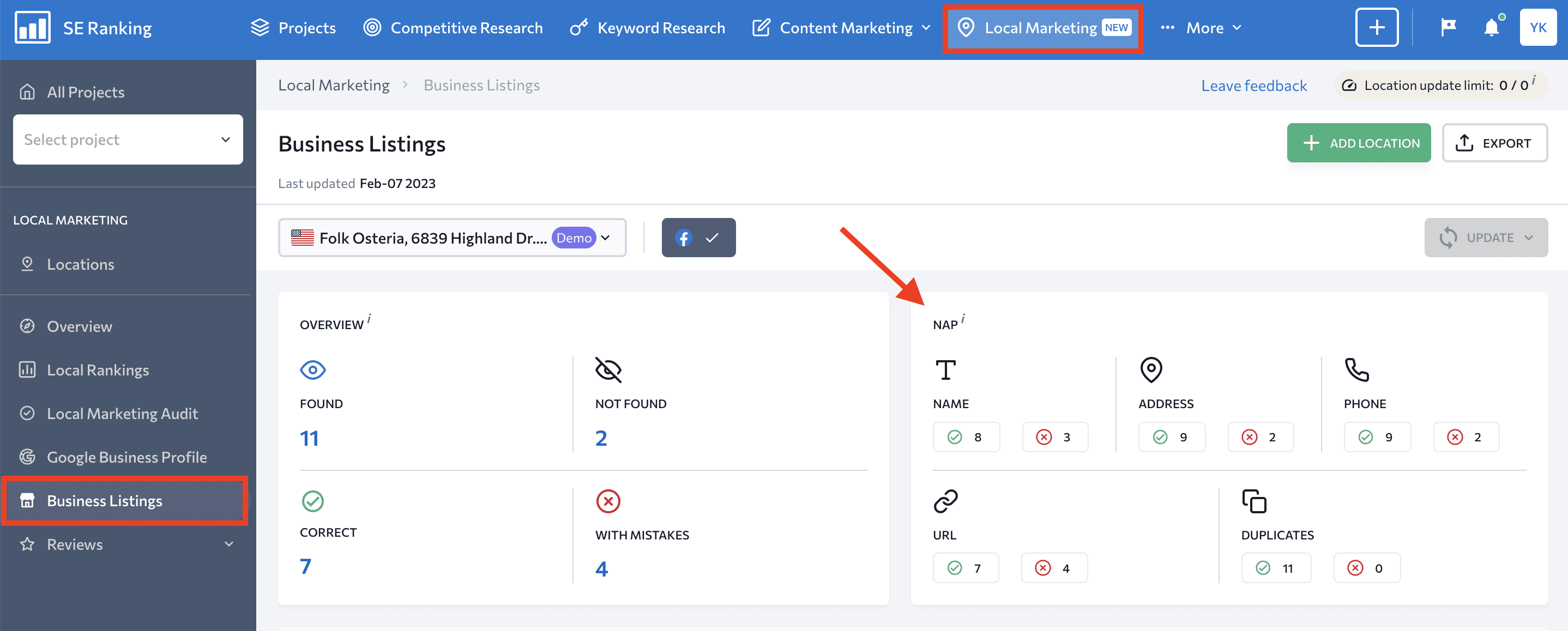 NAP overview in Local Marketing