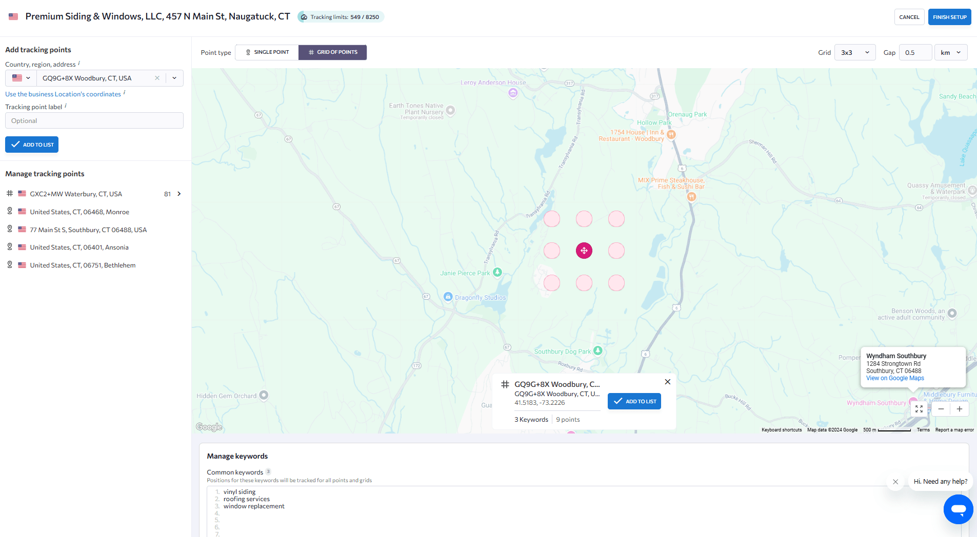 Tracking setup in Local Rankings