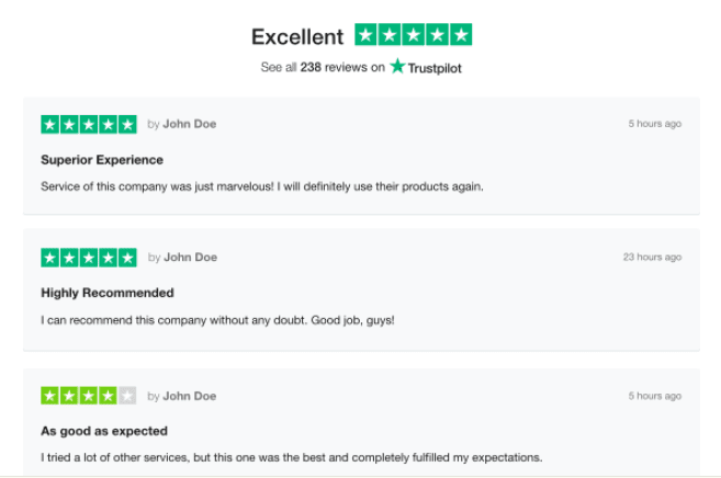 Trustpilot Reviews Widget