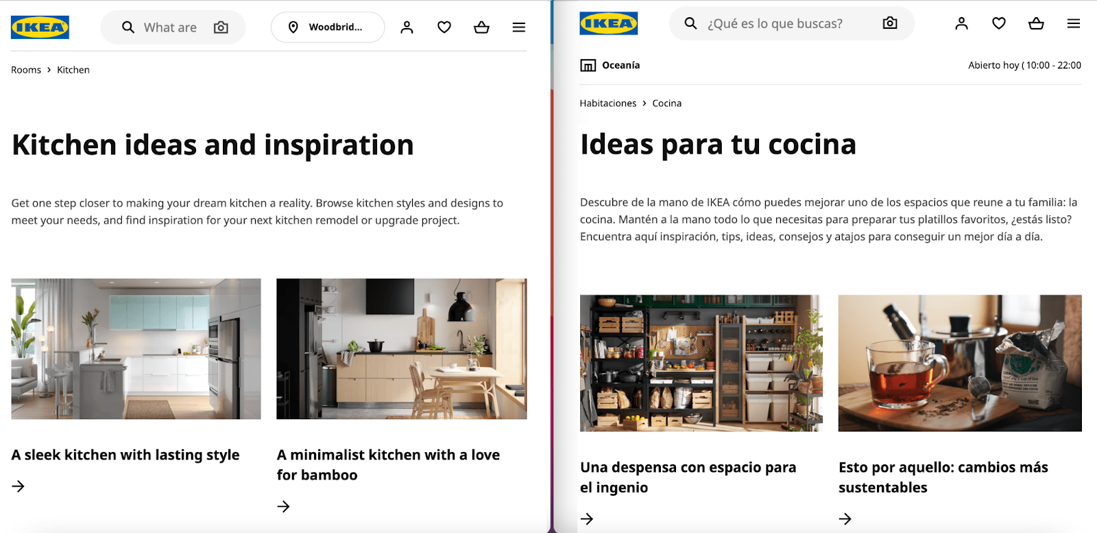 Multilingual site by Ikea