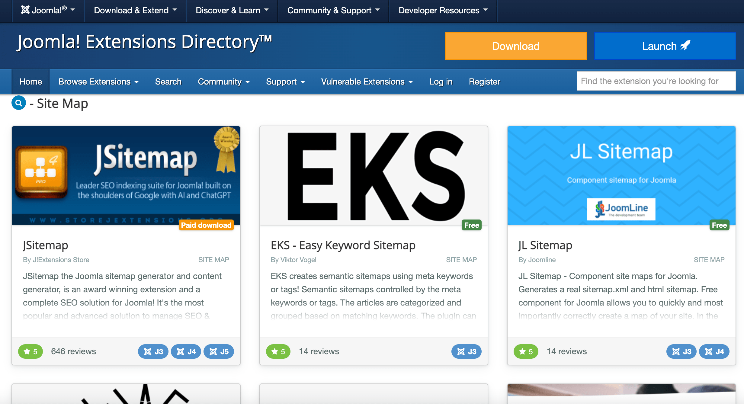 Joomla extensions directory