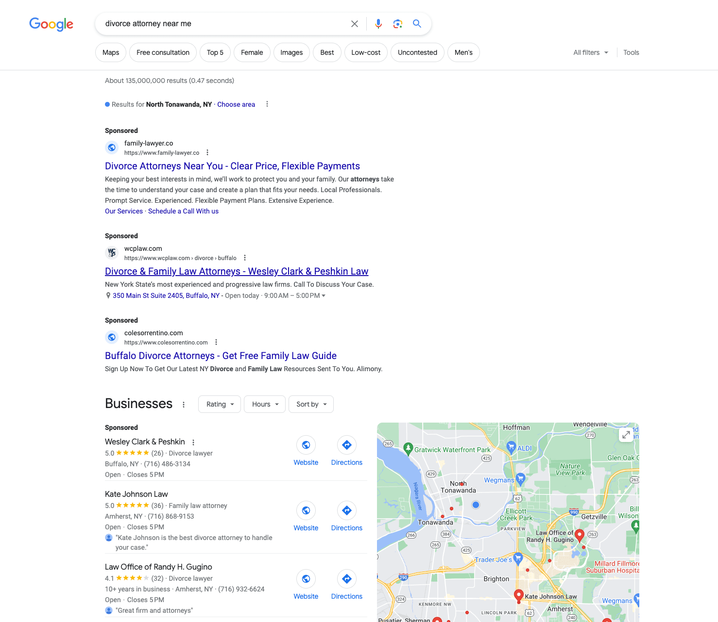 Ads in regular local search