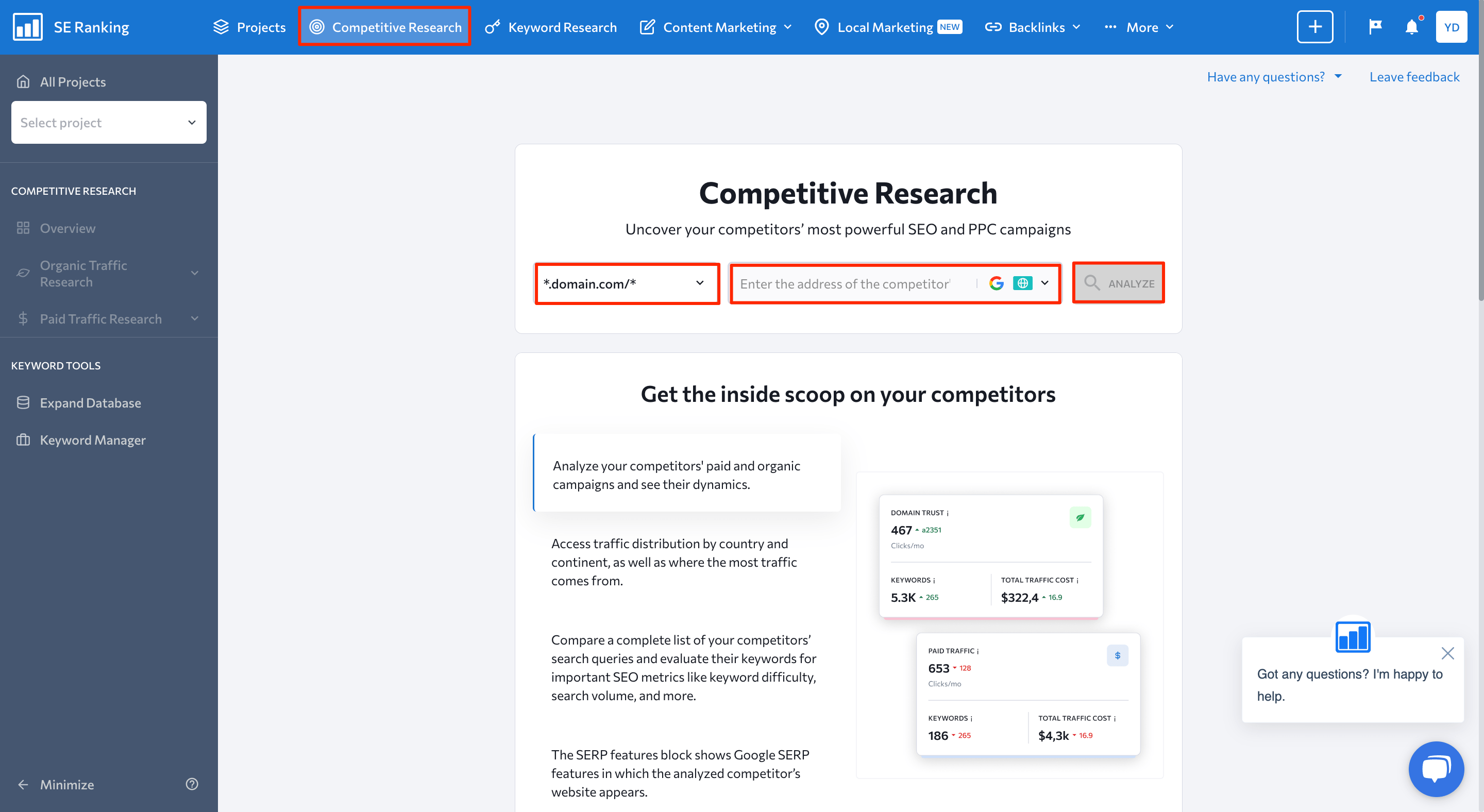 competitive research tool