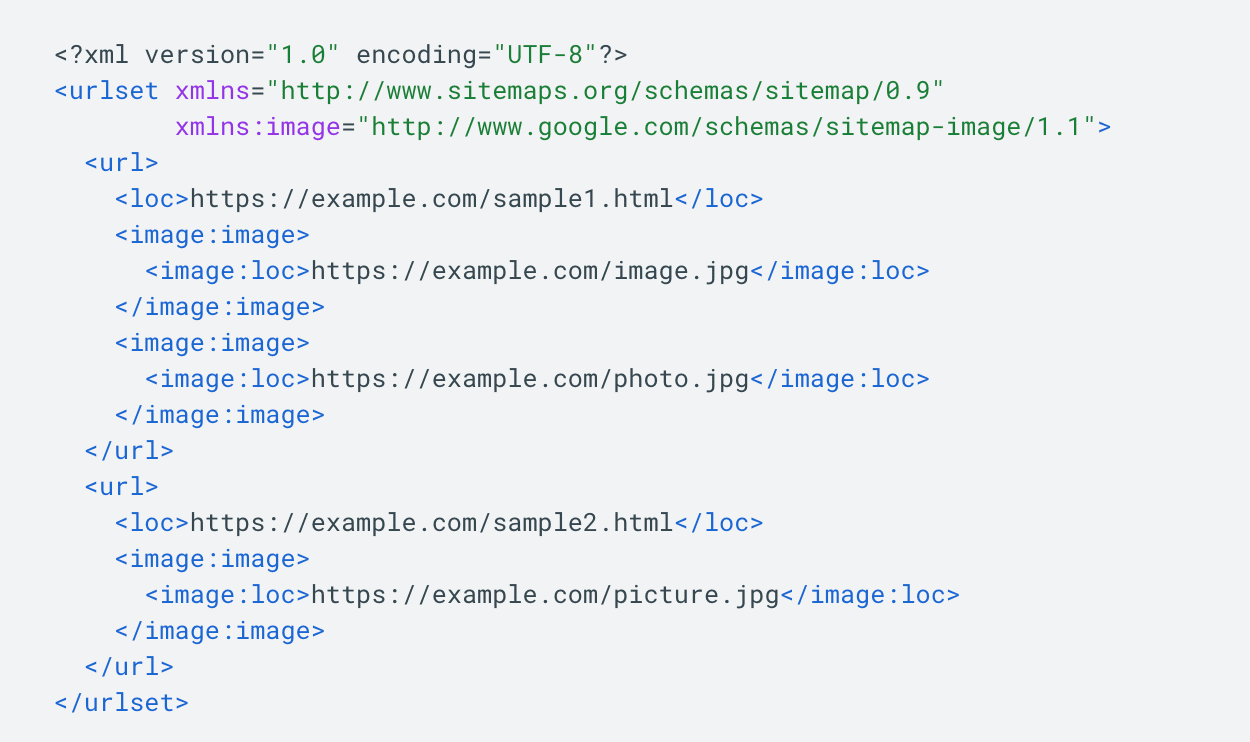 Image sitemap code