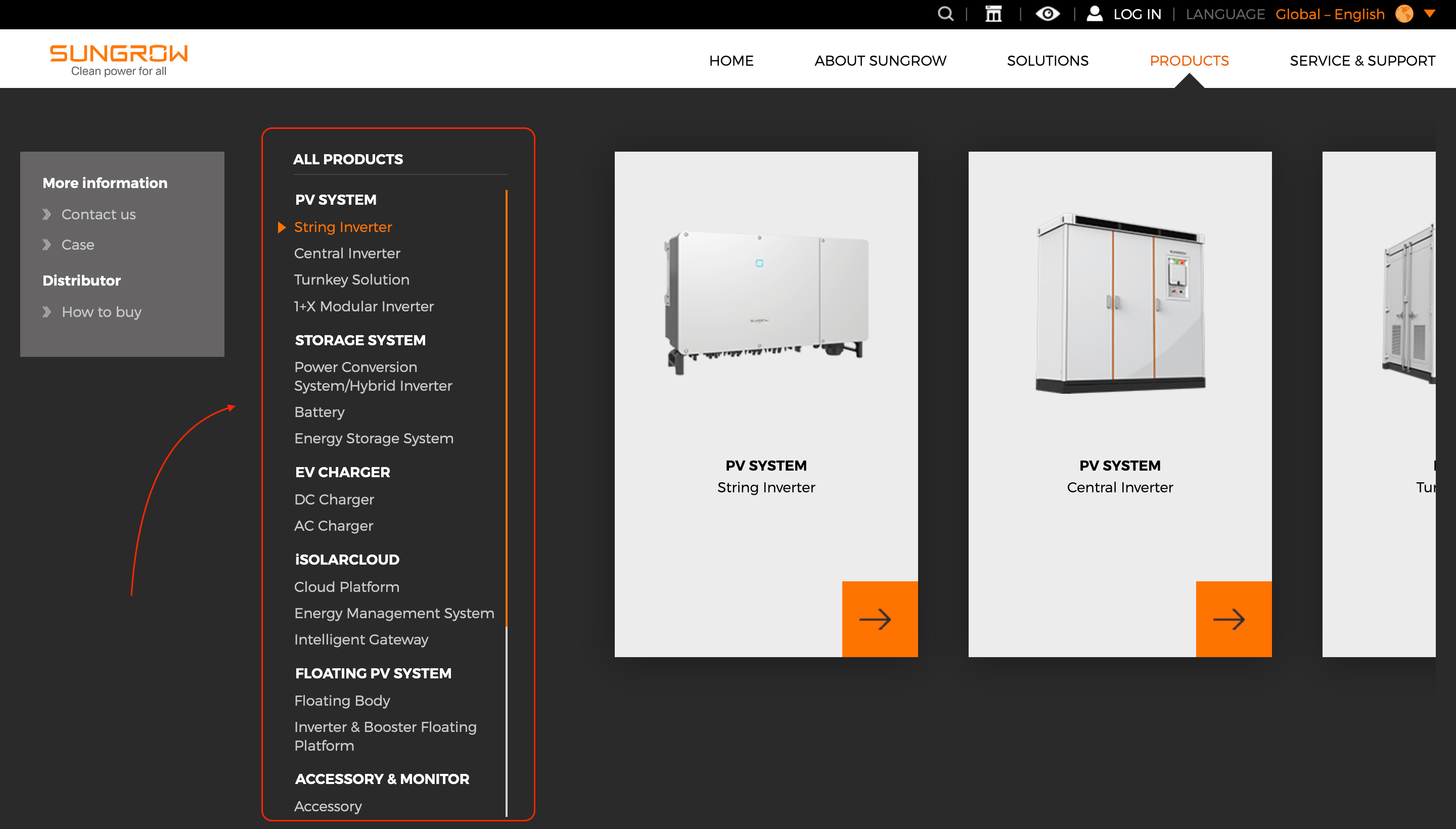 Menu page element