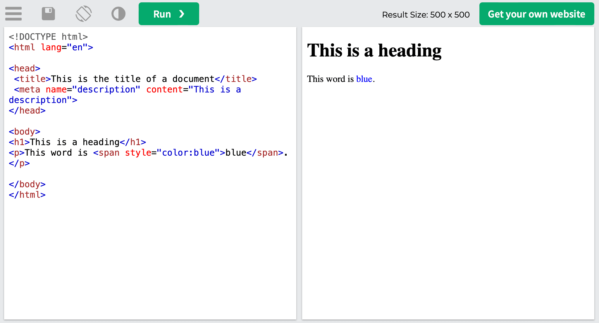 The <span> tag example