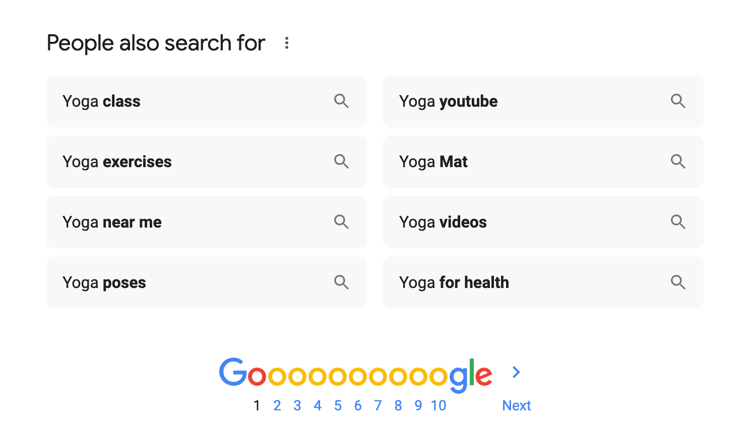 People also search for section in Google