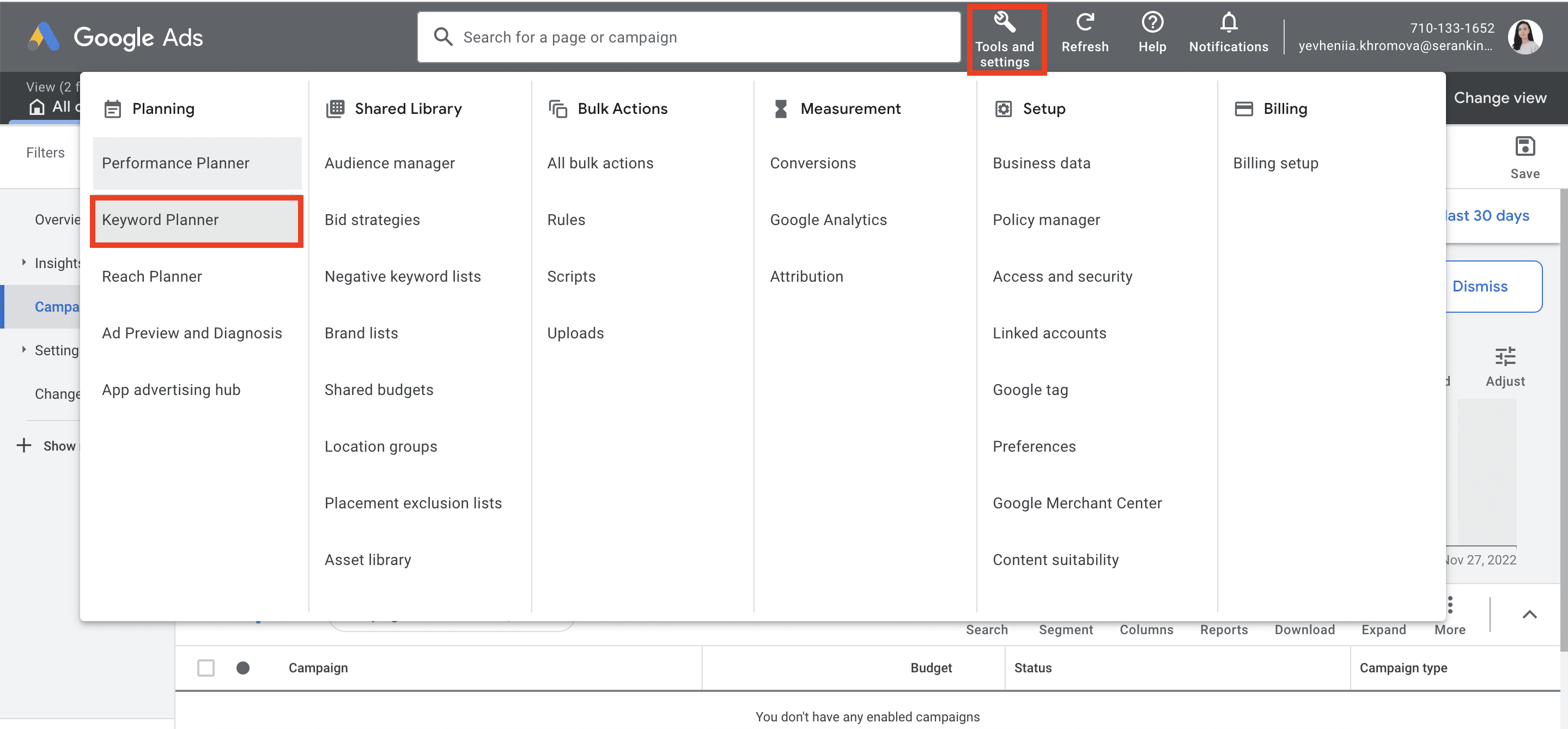 Google Keyword Planner