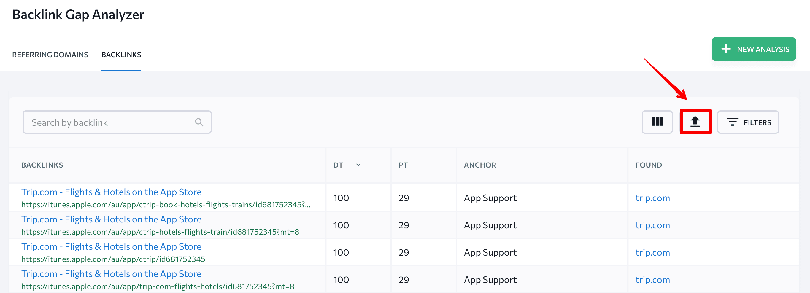 Export ،on at SE Ranking