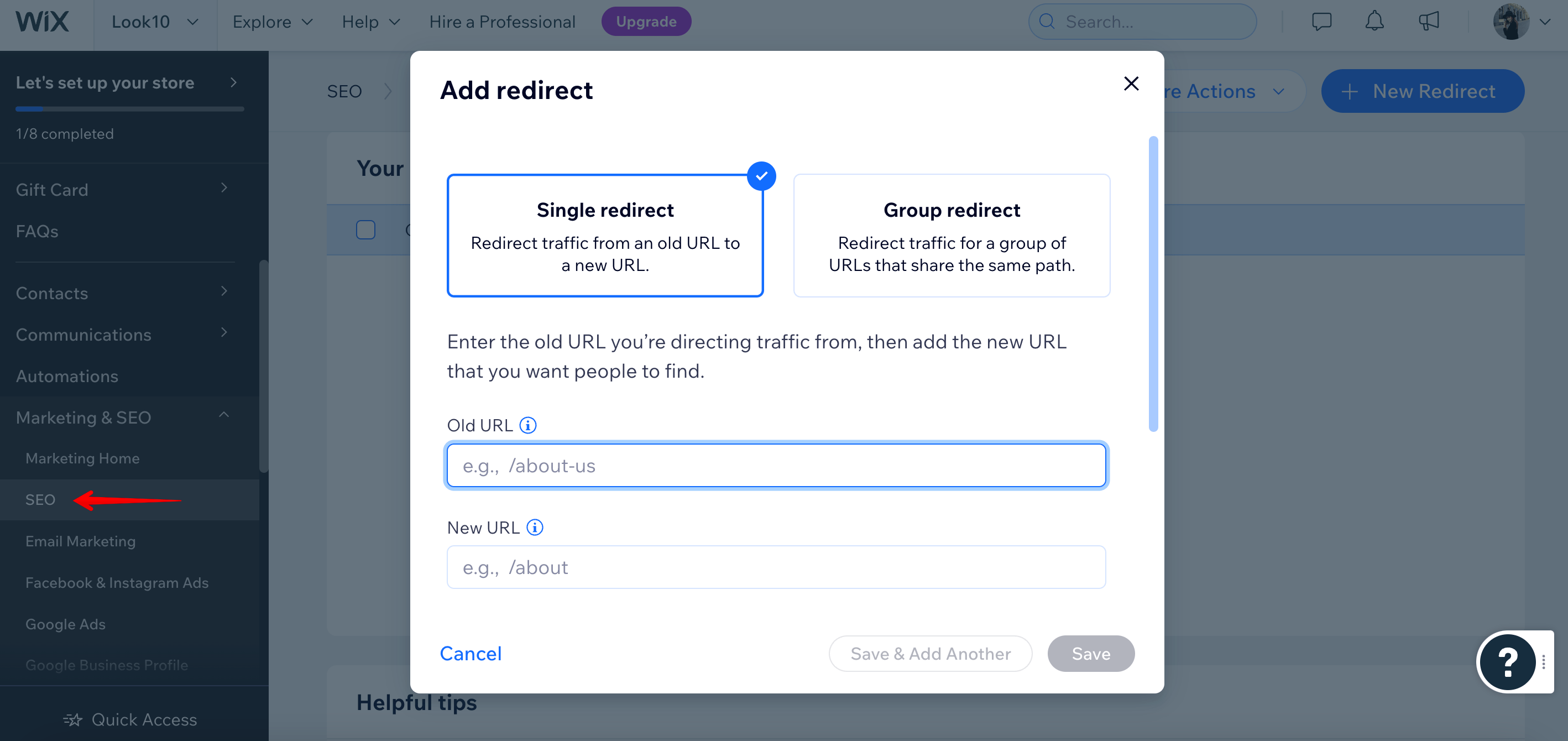  URL Redirect Manager in Wix