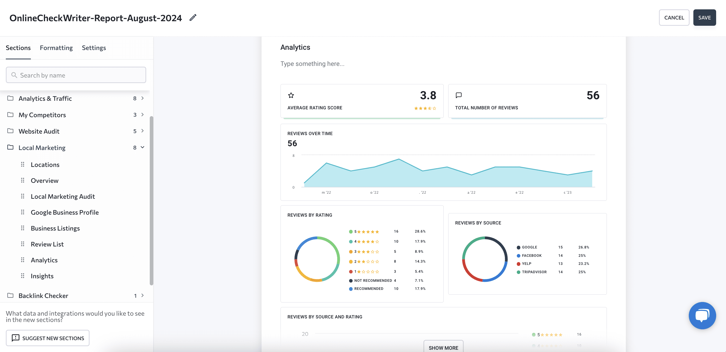 SE Ranking's Google Business Profile report