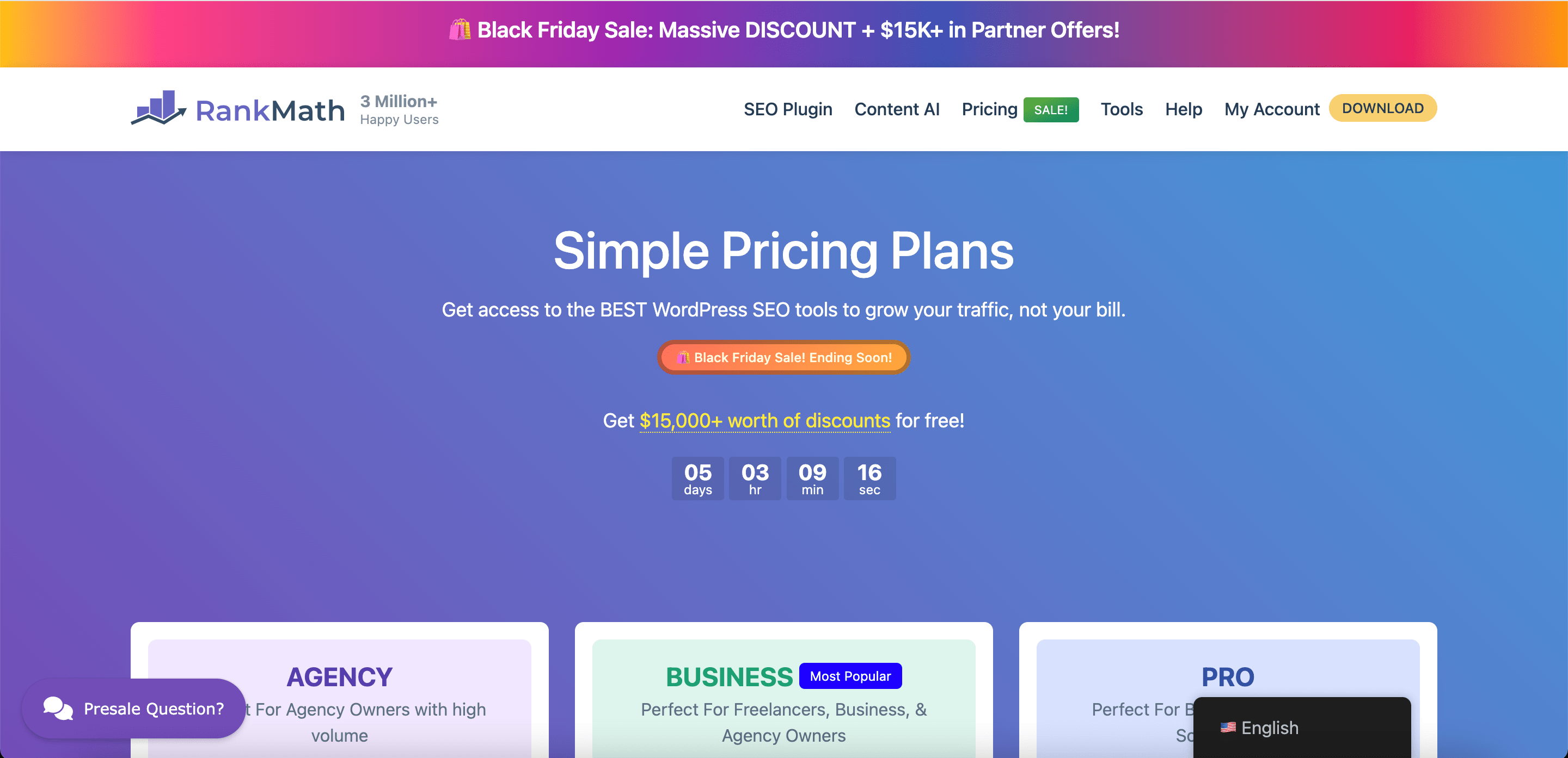 Rank Math Black Friday 2024 deal