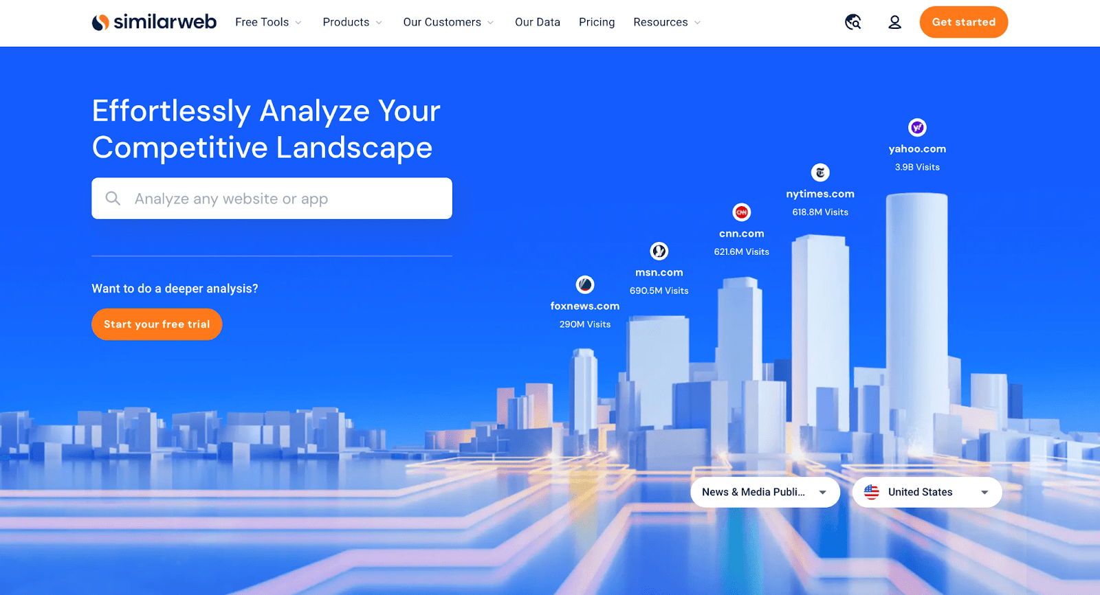 Similarweb's homepage