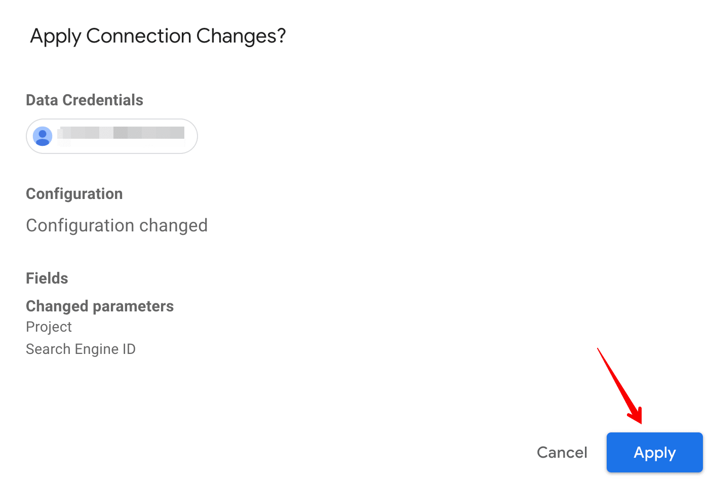 How to apply connection changes in Looker Studio