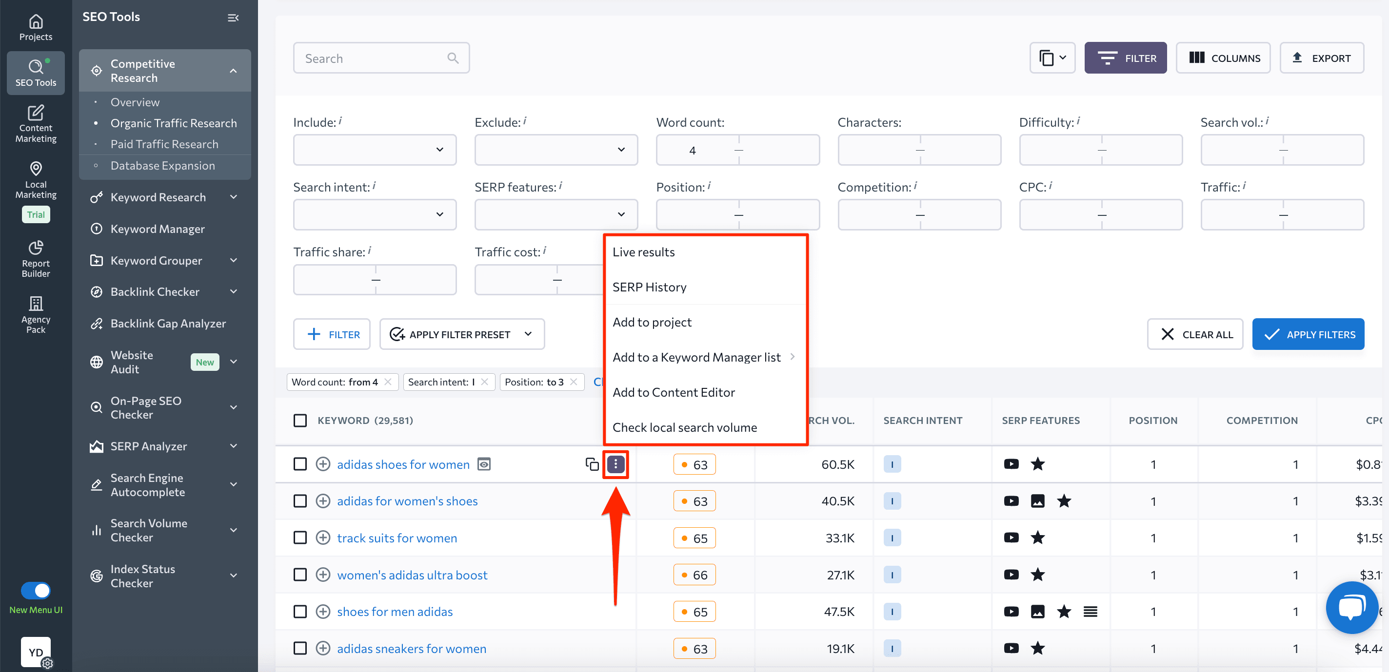 keyword list building