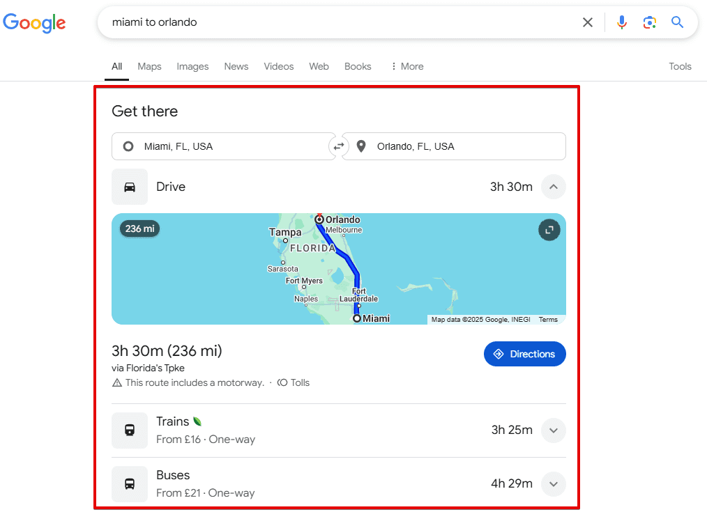 Map SERP feature