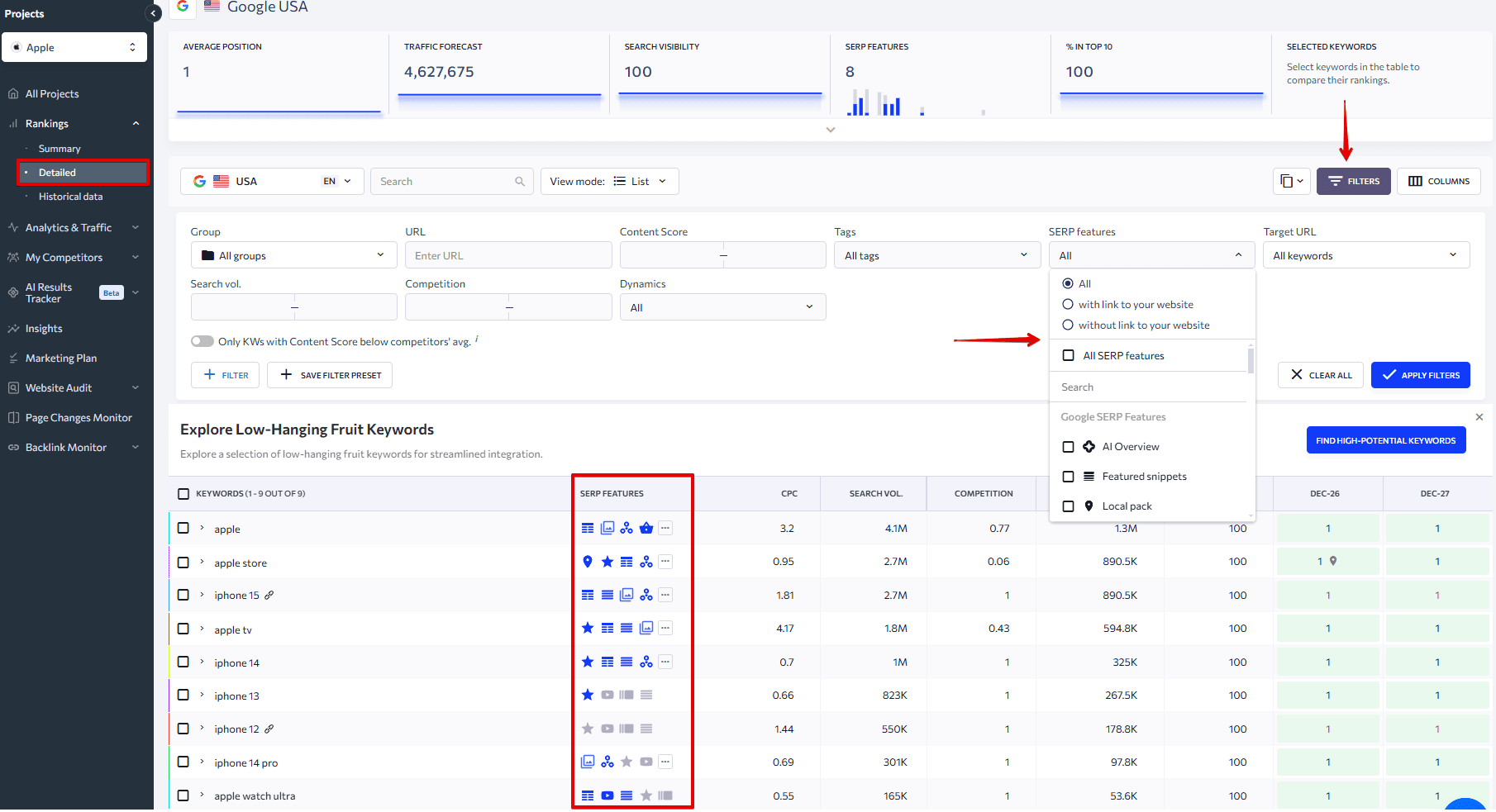 How to track SERP features