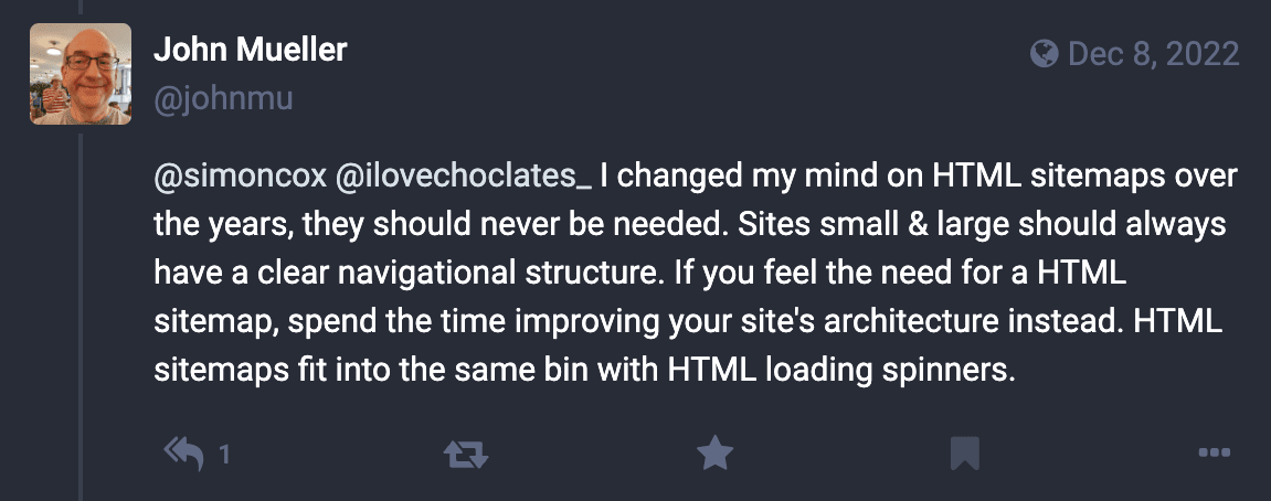 John Mueller: HTML sitemaps should never be needed