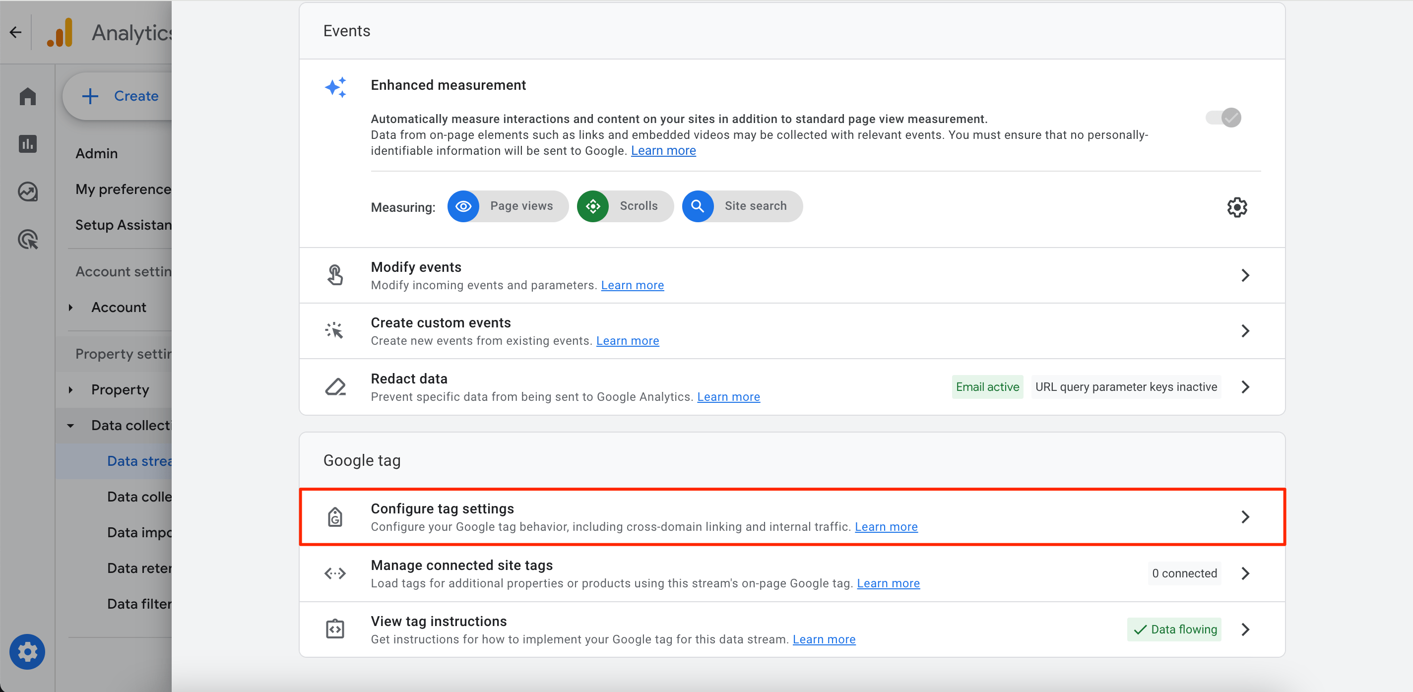 GA4 configure tag settings