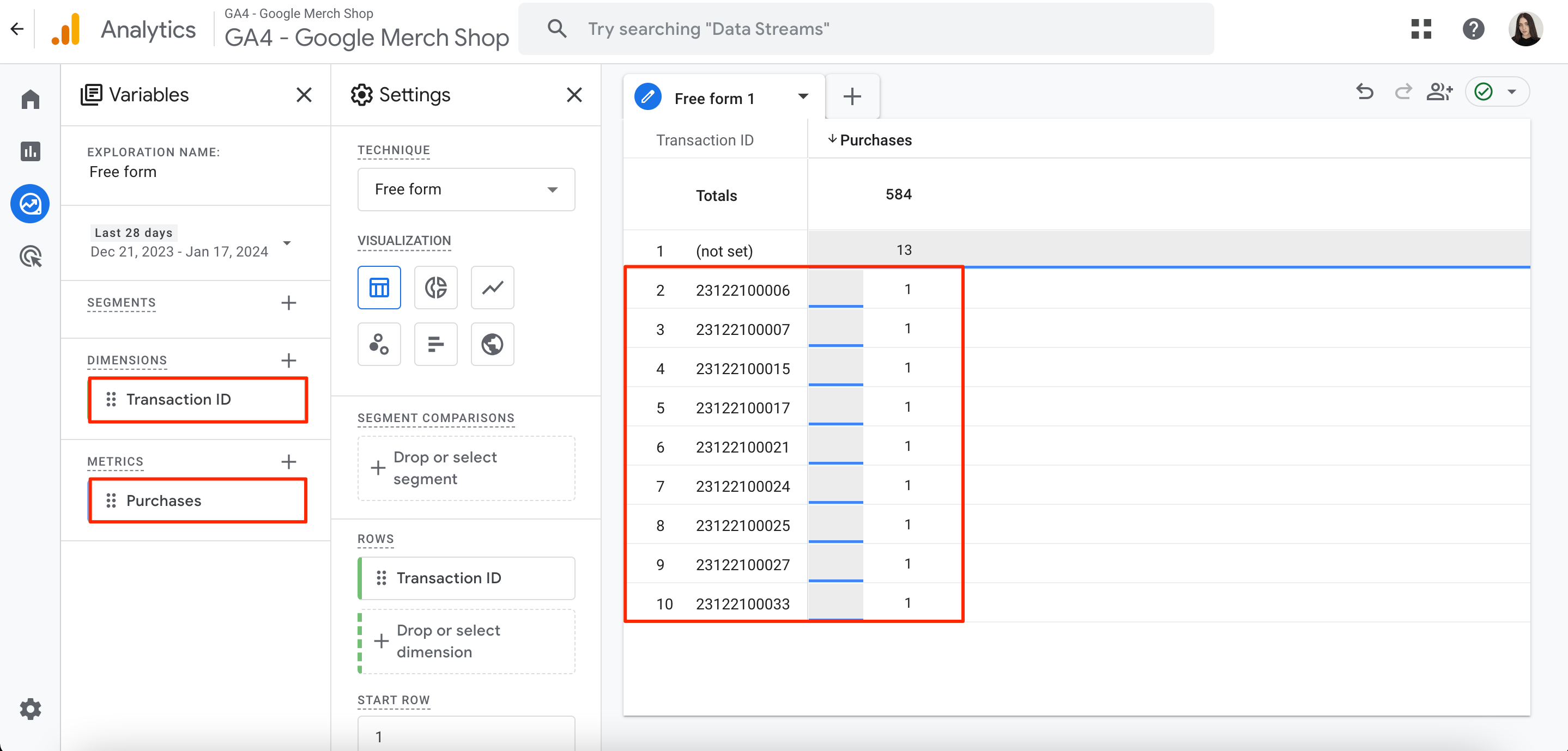 duplicate transactions in GA4