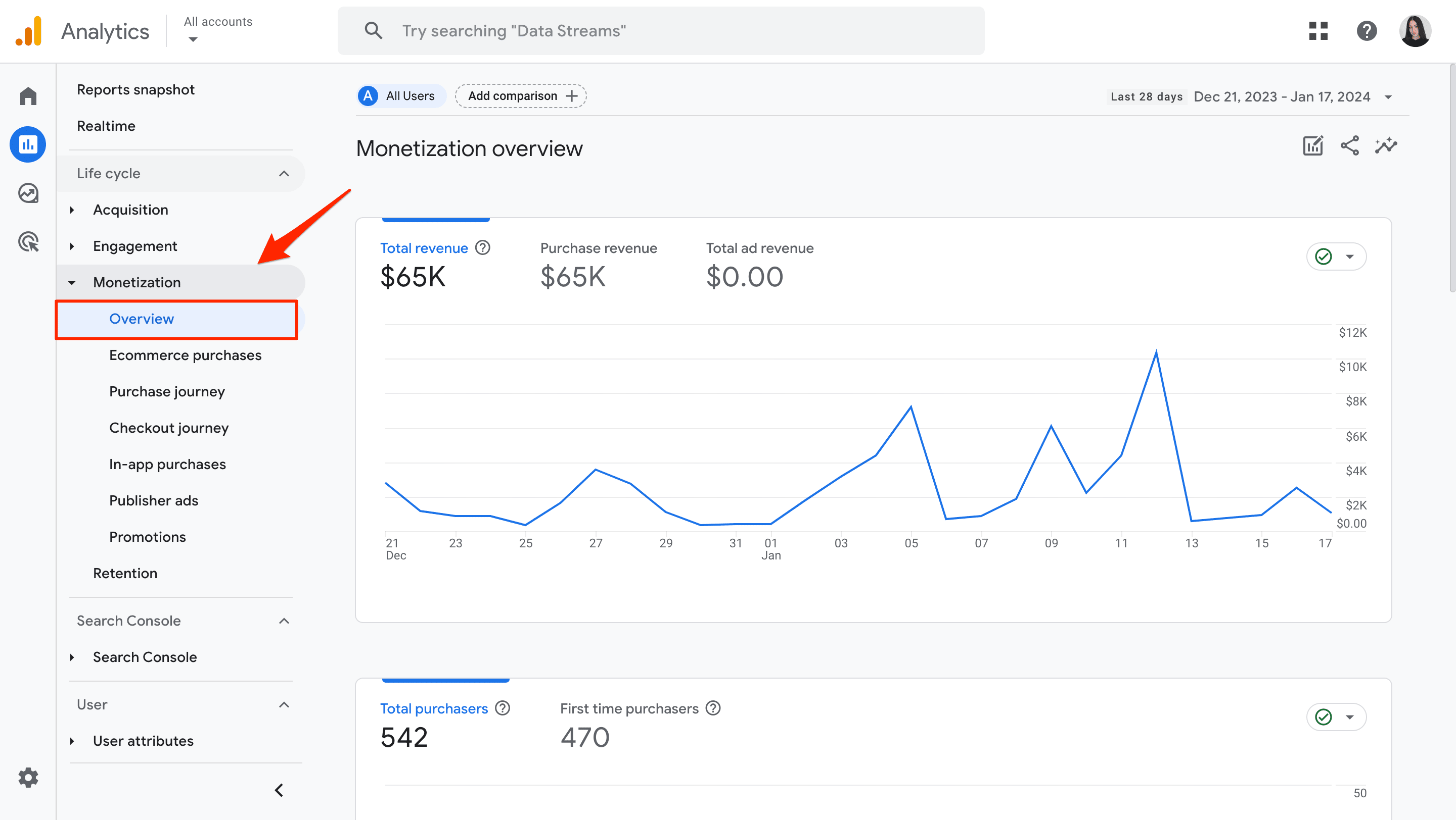 GA4 monetization overview