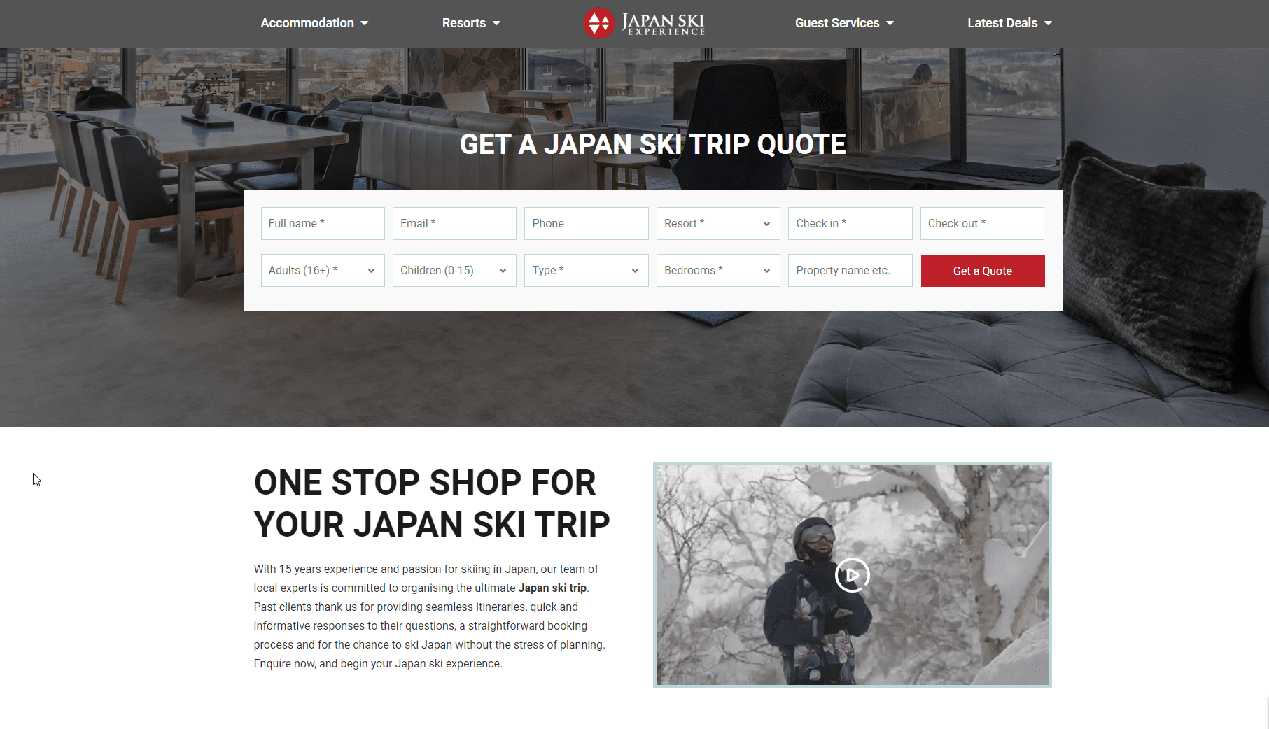 Japan Ski Experience home page