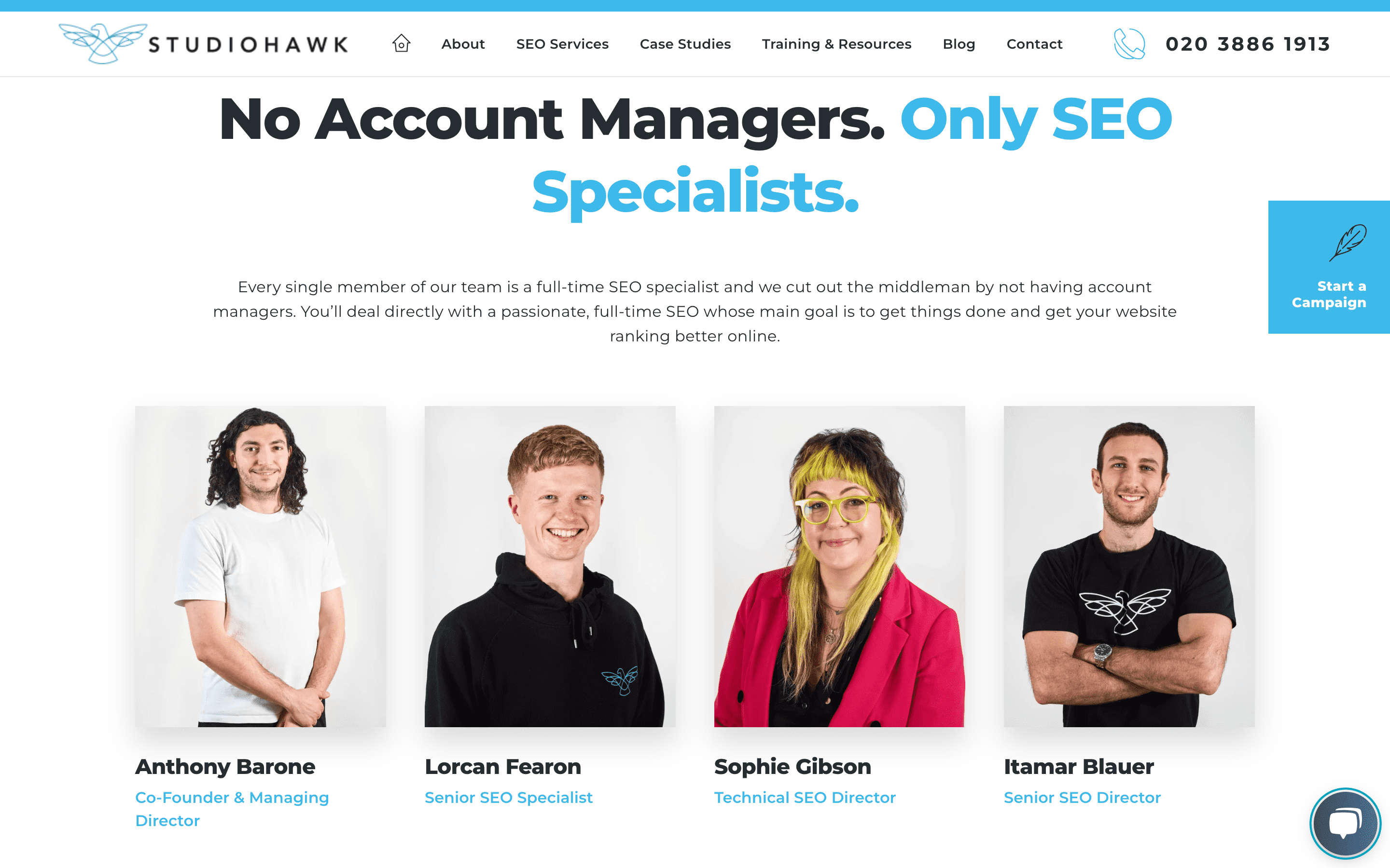 No account managers in StudioHawk