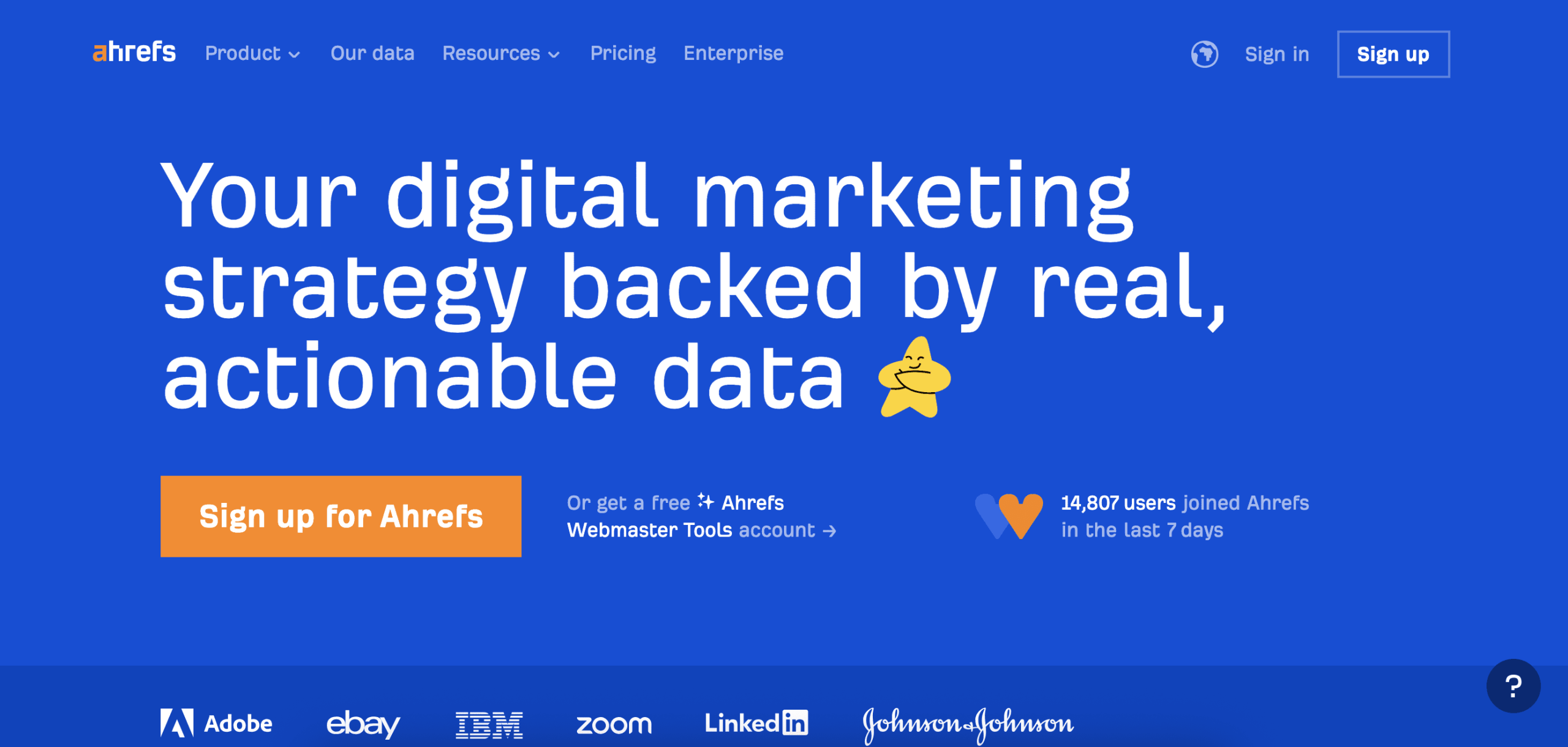 Ahrefs homepage