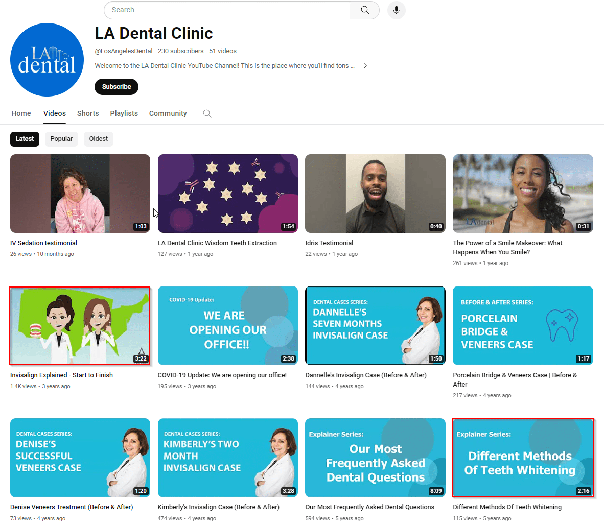 LA Dental Clinic's YouTube channel 