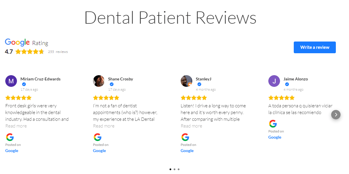 Dental patients review
