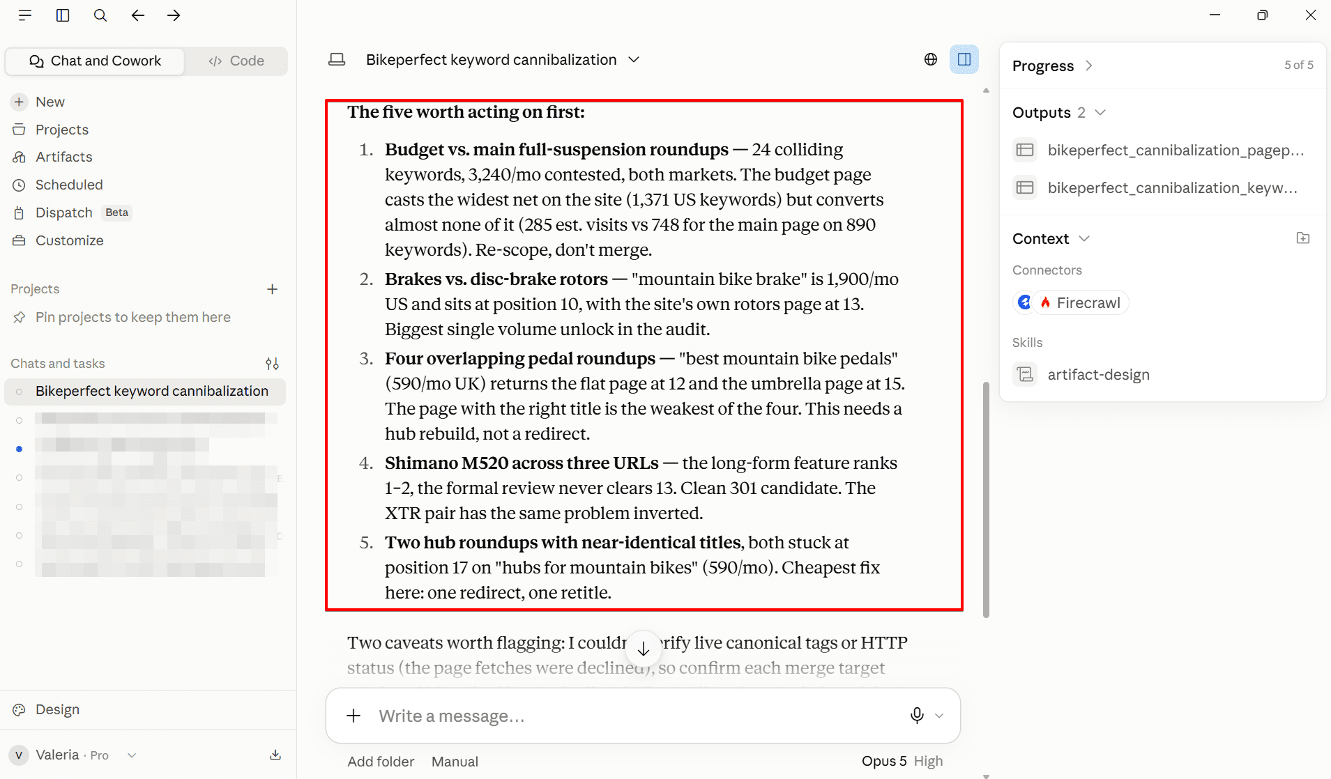 SE Ranking's Rank Tracker keyword cannibalization report via MCP in Claude SE Ranking's Rank Tracker data via MCP in the Claude chat