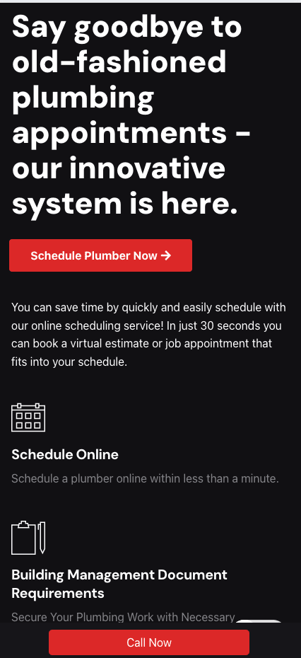 Mobile-friendly plumbing site