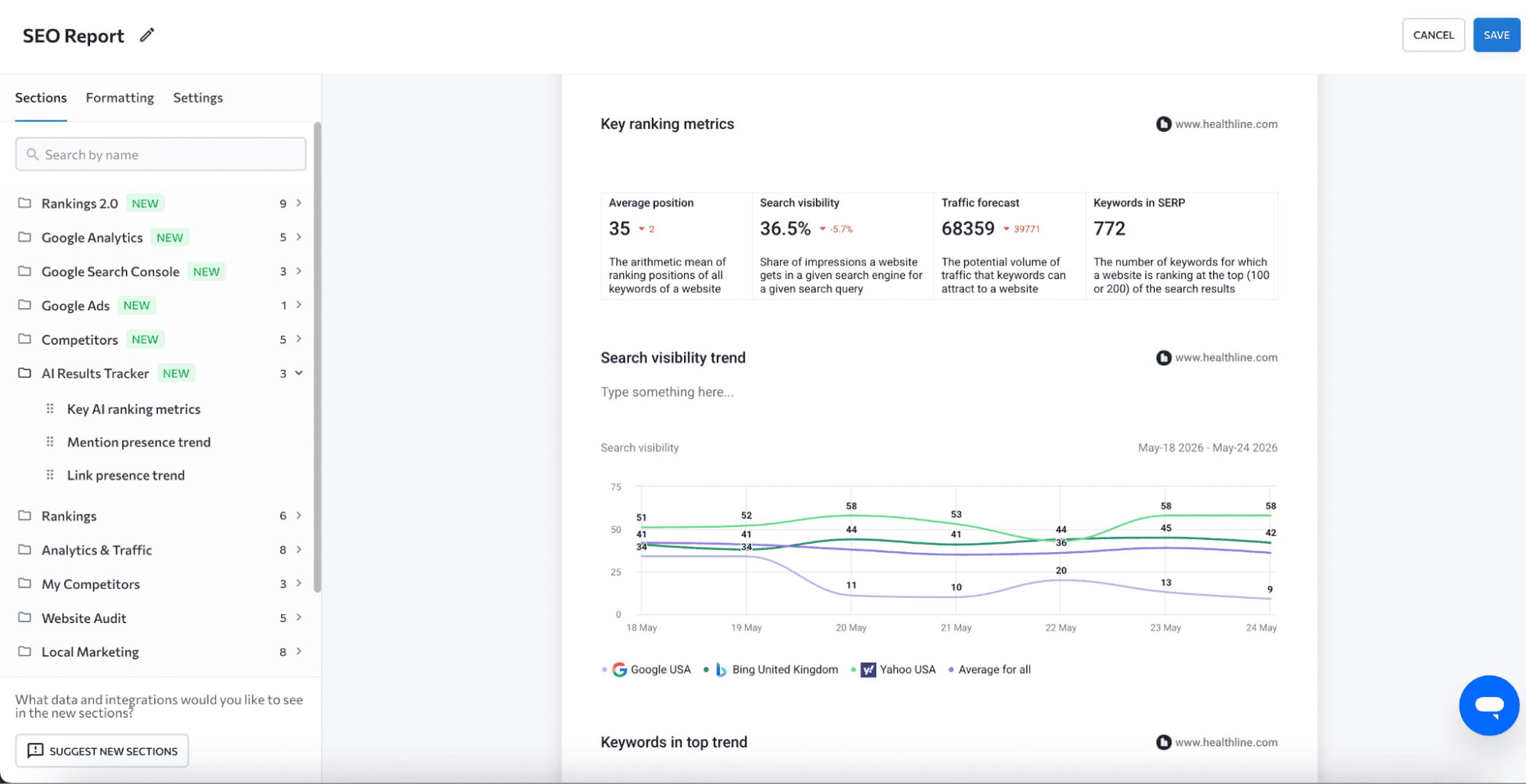Create custom reports with SE Ranking's Report Builder SE Ranking Report Builder