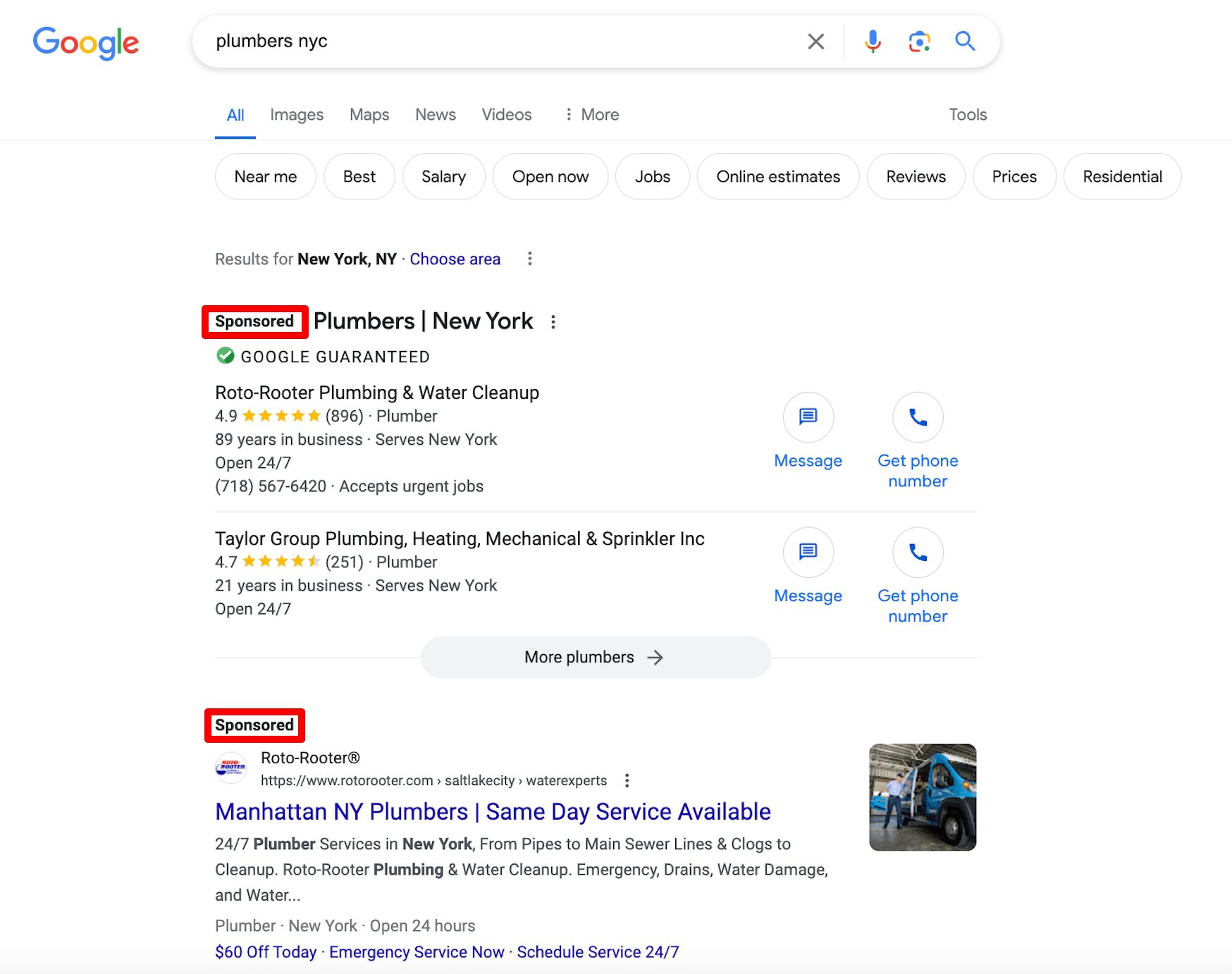 Google sponsored ads