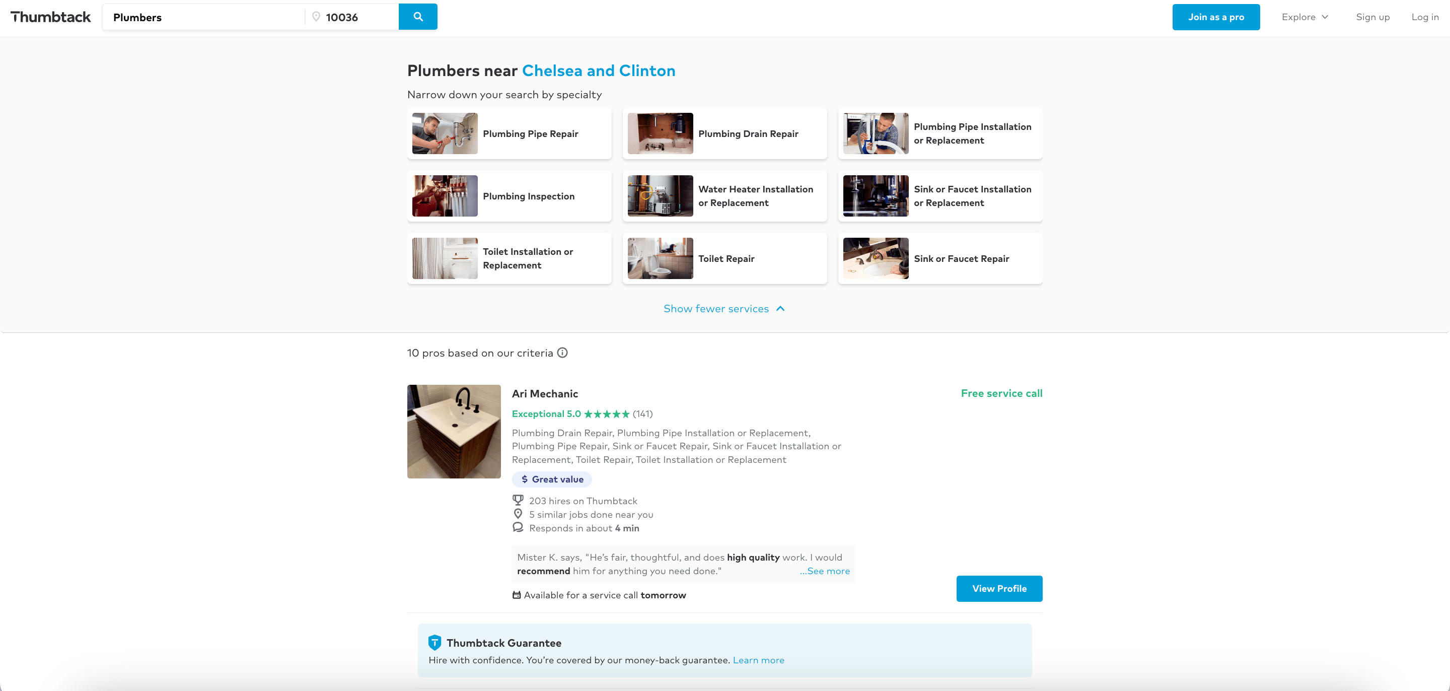 Plumbers on Thumbtack