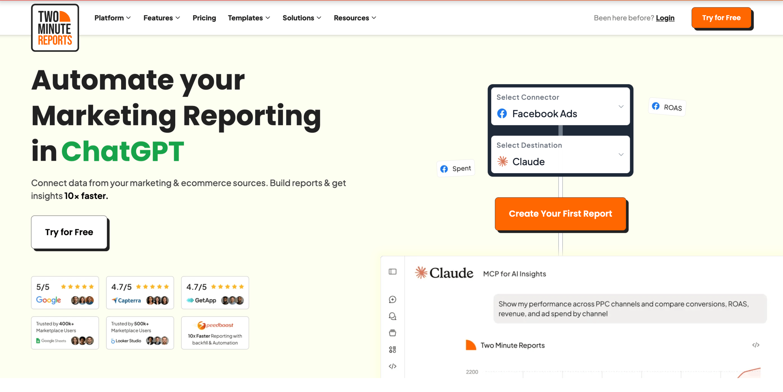 Two Minute Reports home page TMR home page